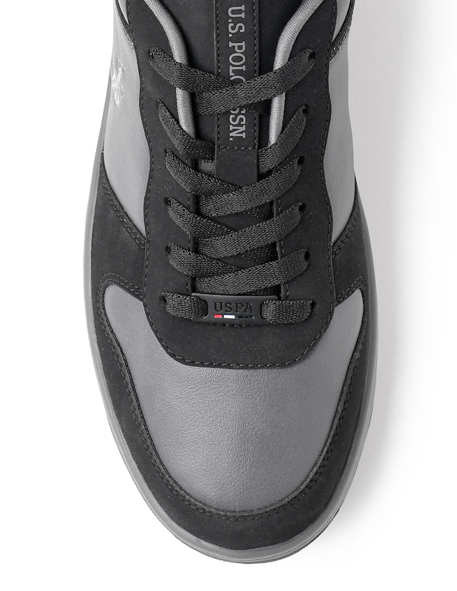 Men Colour Block Jaxon Sneakers Black and Grey - U.S. Polo Assn. India | Large