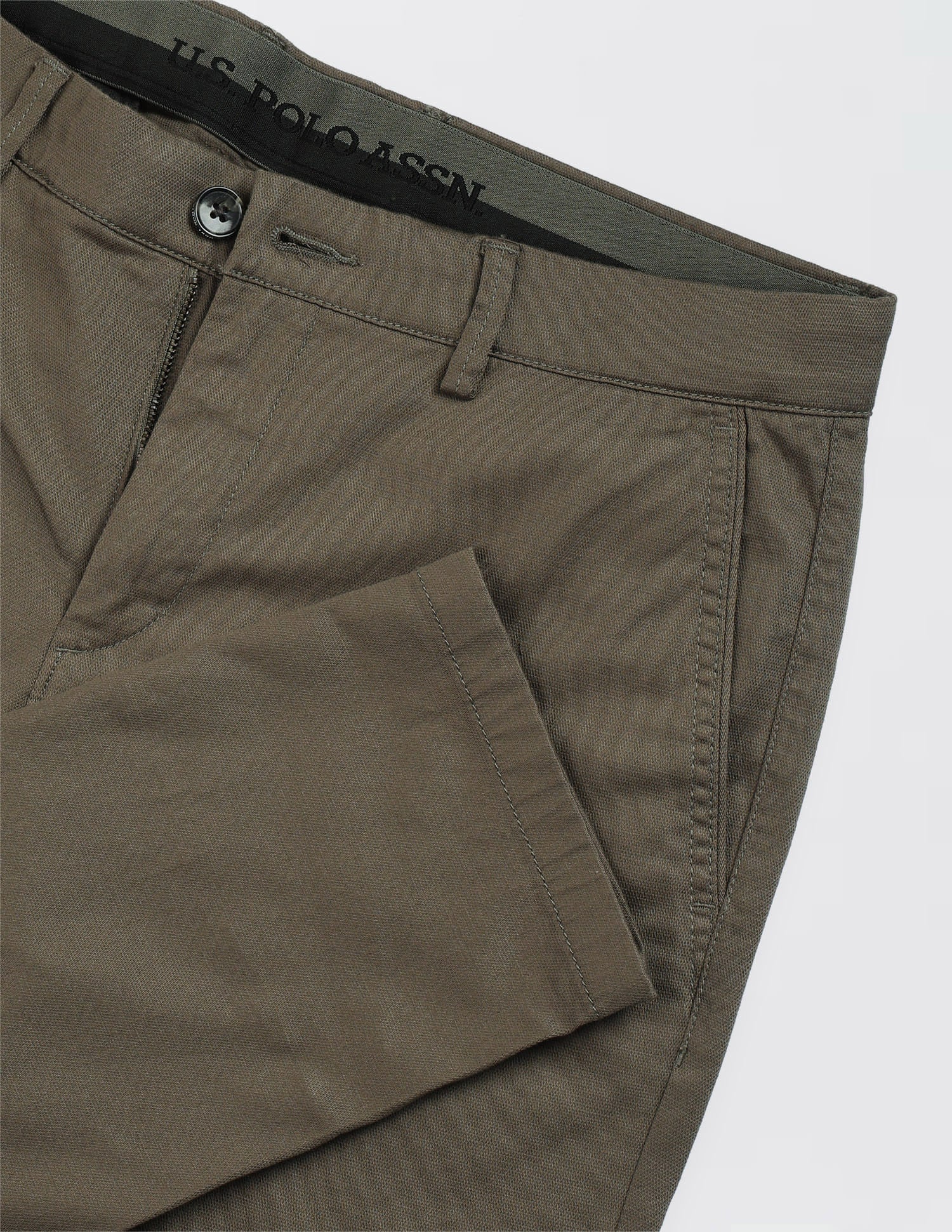 Solid Regular Fit Trouser Green - U.S. Polo Assn. India | Large