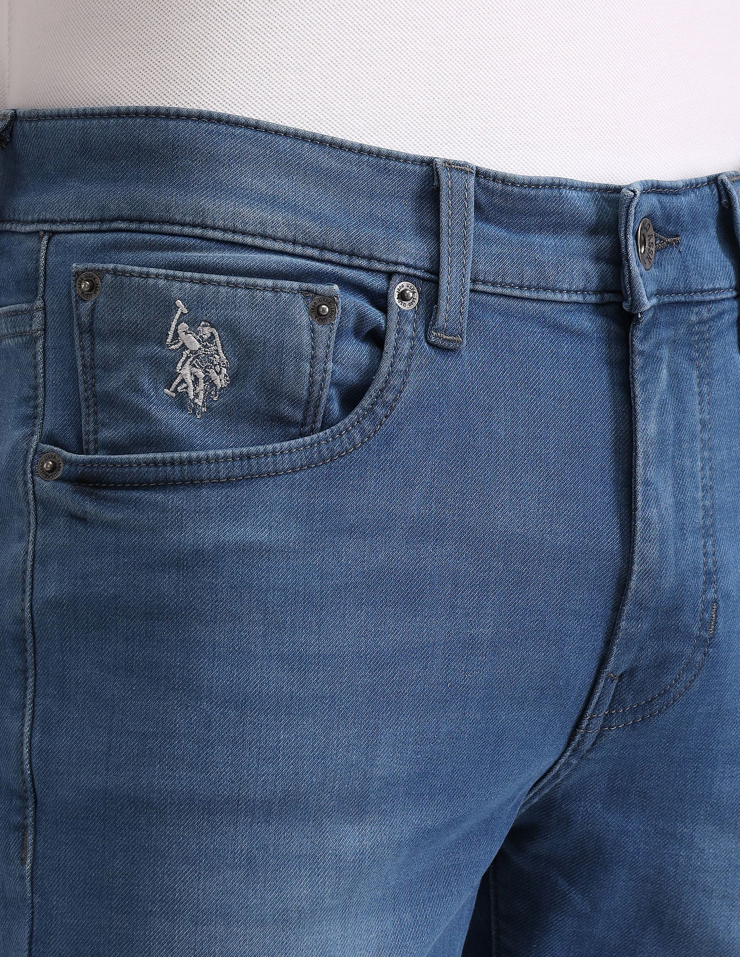 Regallo Skinny Fit Blue Jeans Blue - U.S. Polo Assn. India | Large