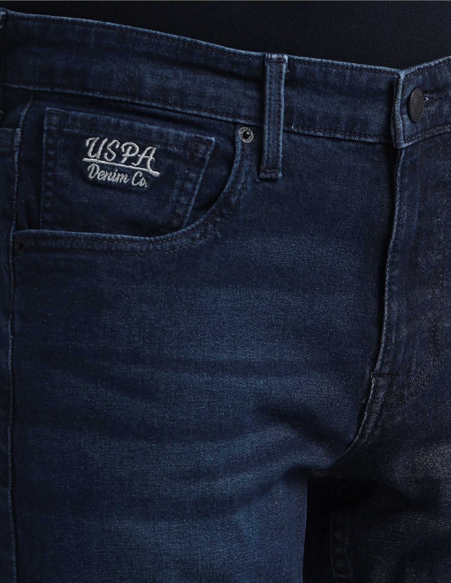 Brandon Slim Tapered Fit Mid Rise Jeans Dark Blue - U.S. Polo Assn. India | Large