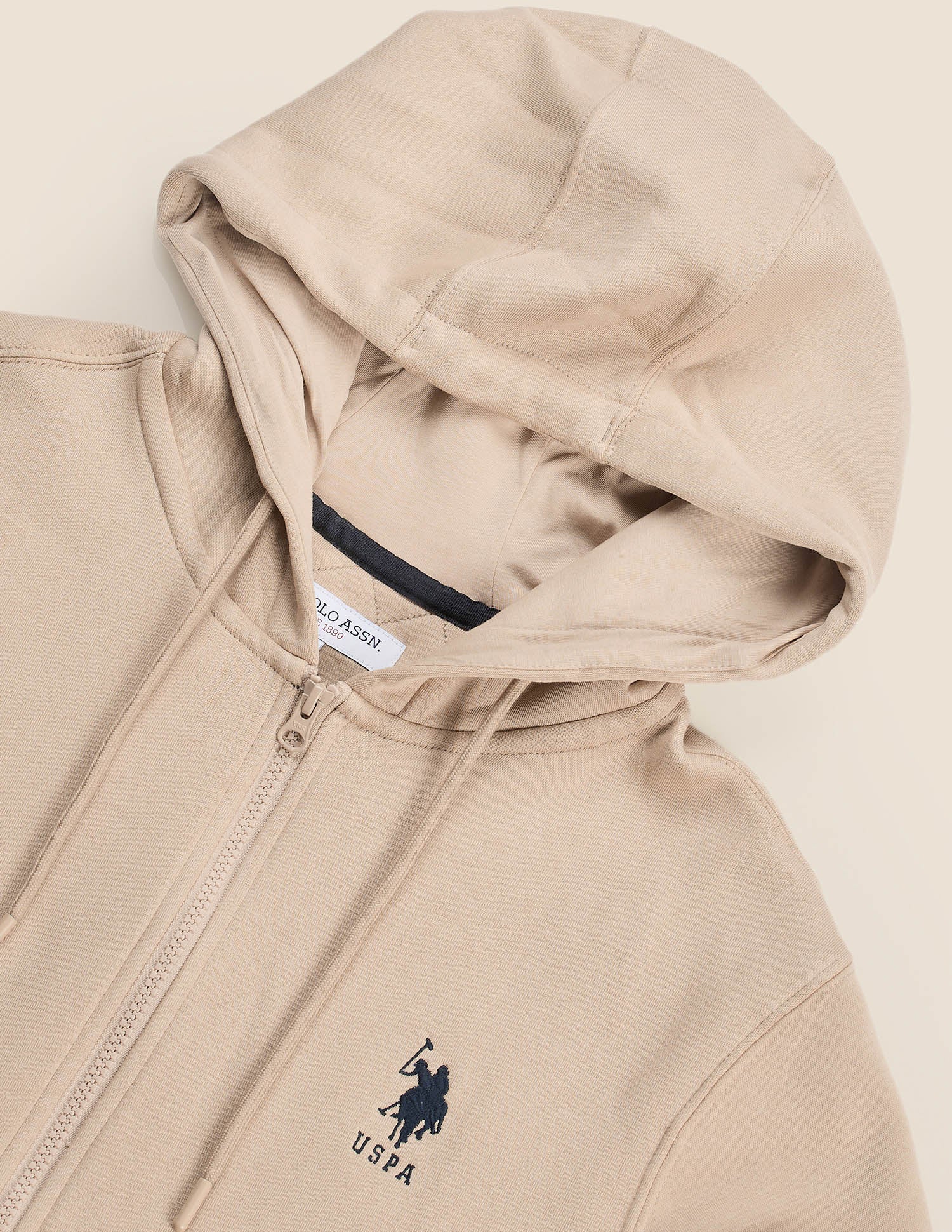 Solid Regular Fit Sweatshirt Beige - U.S. Polo Assn. India | Large