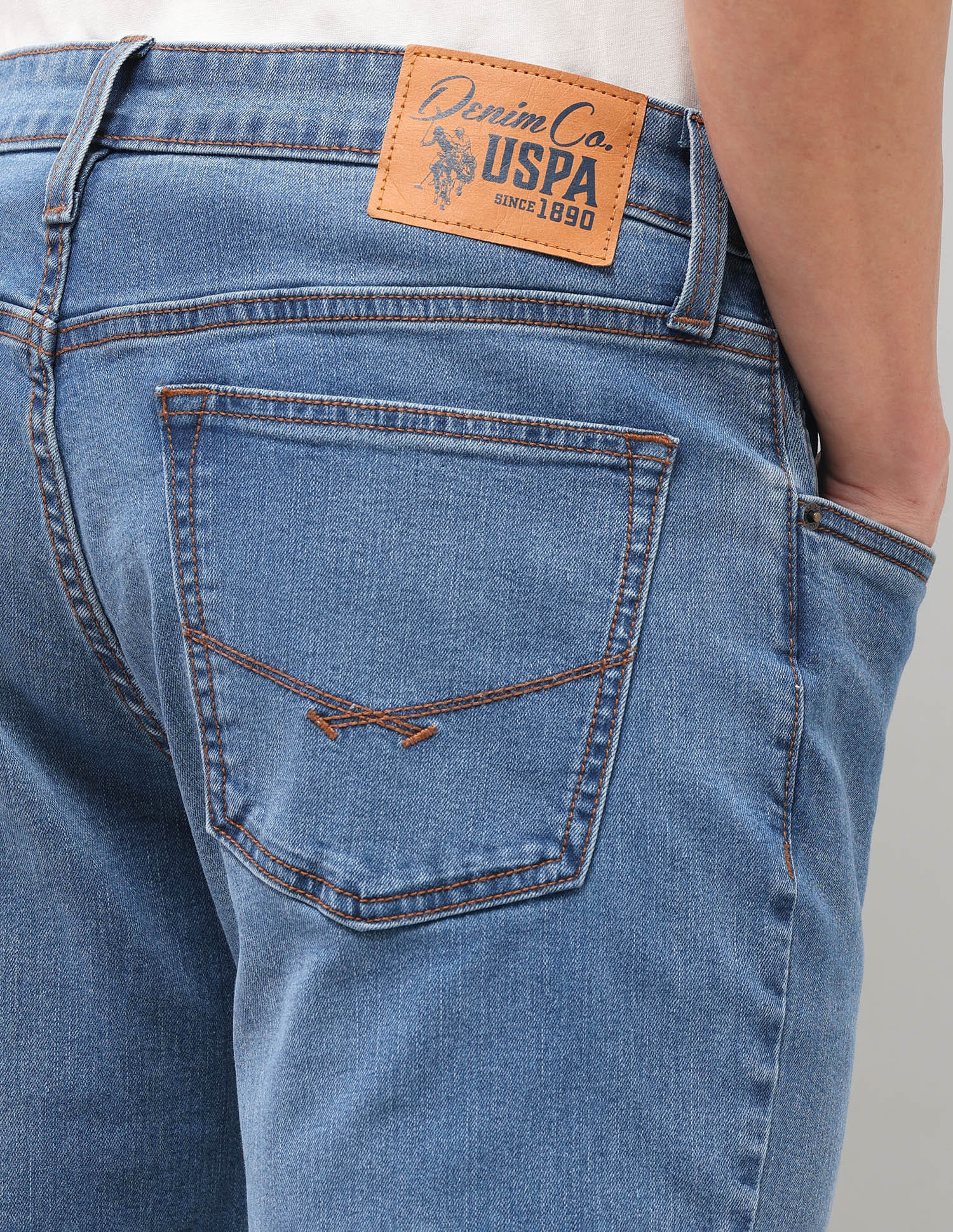 Solid Slim Fit Jeans Blue - U.S. Polo Assn. India | Large
