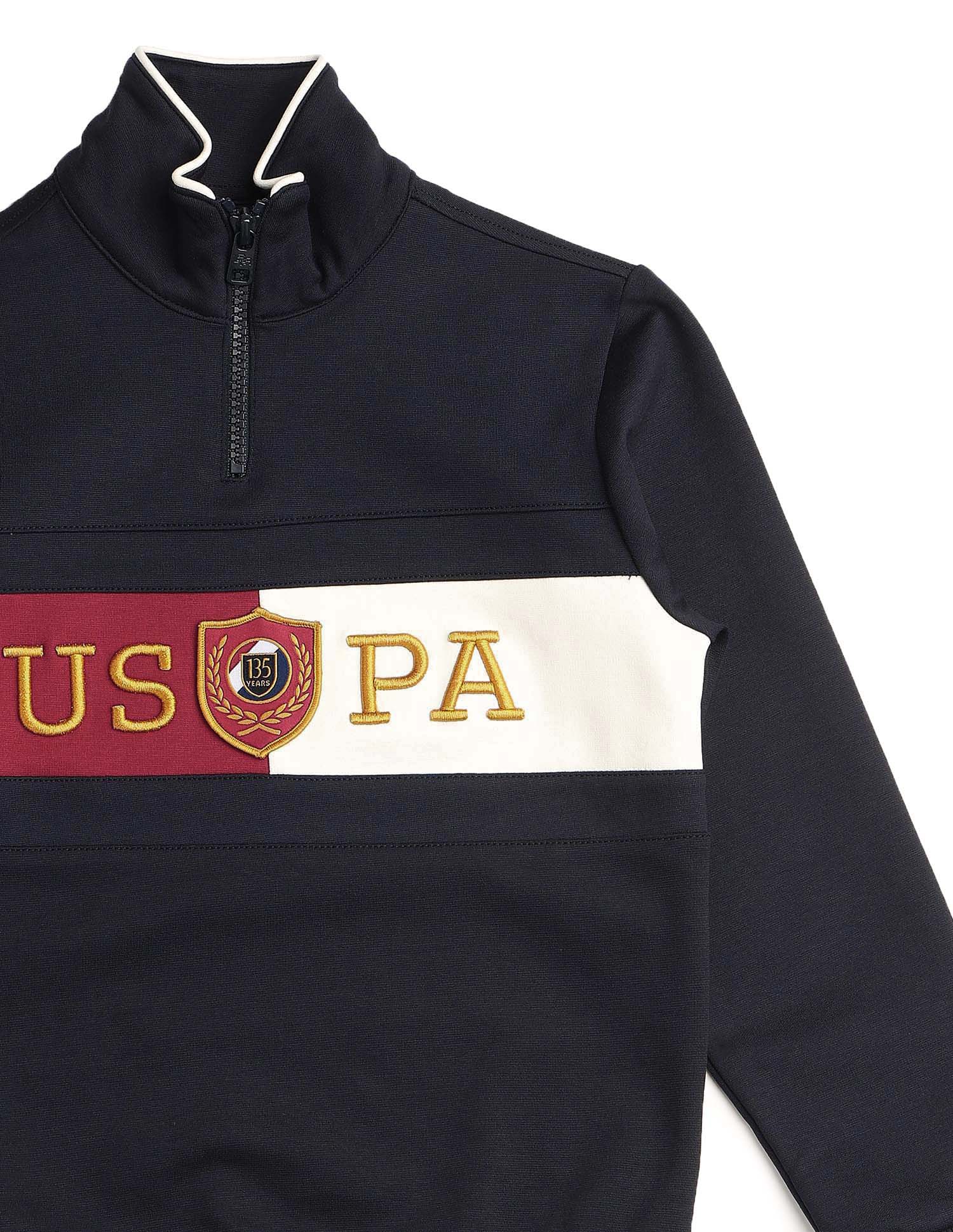 Boys Brand Embroidered Regular Fit Sweatshirt Navy - U.S. POLO ASSN. | Large