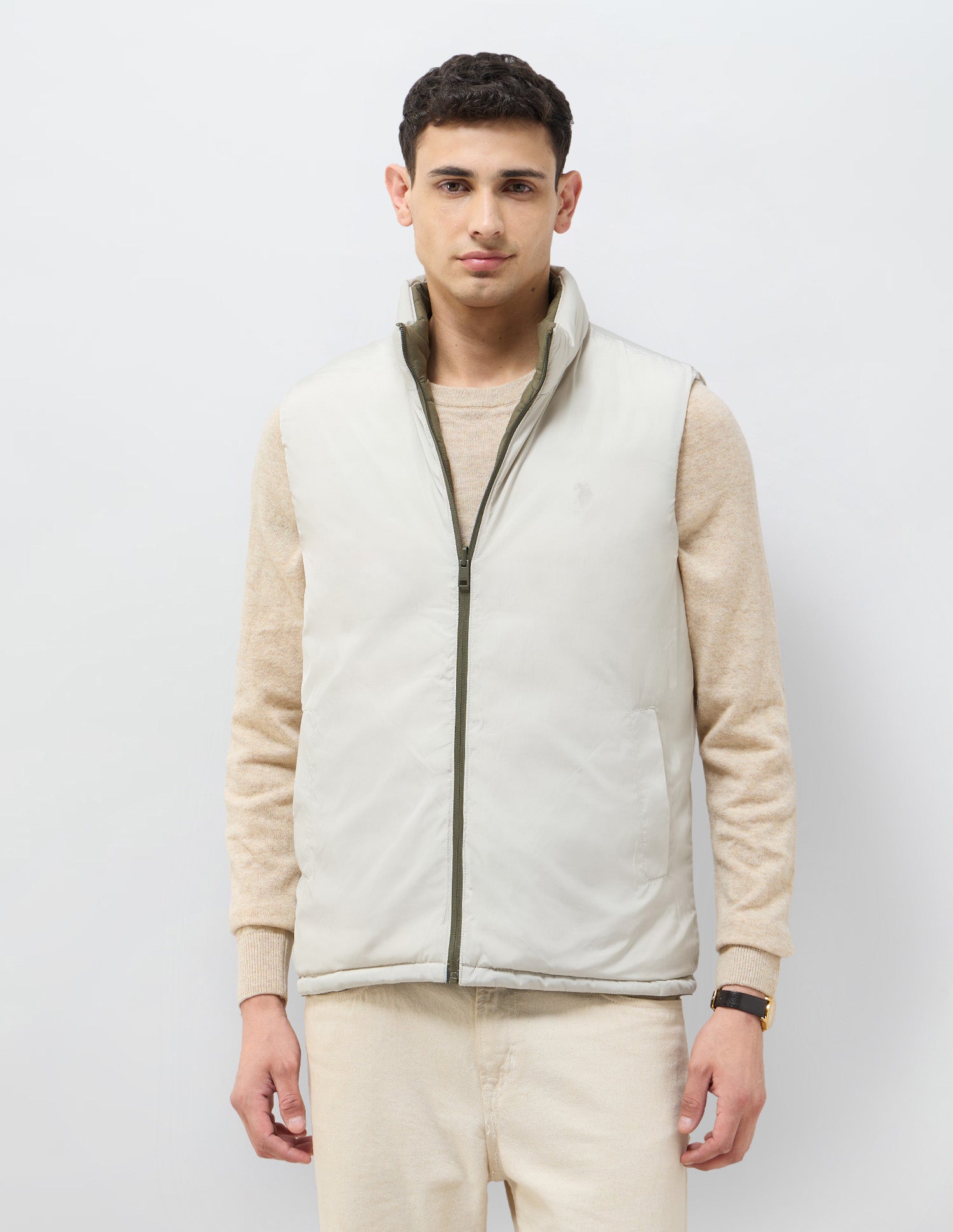 Solid Regular Fit Reversible Jacket Olive - U.S. POLO ASSN. | Large