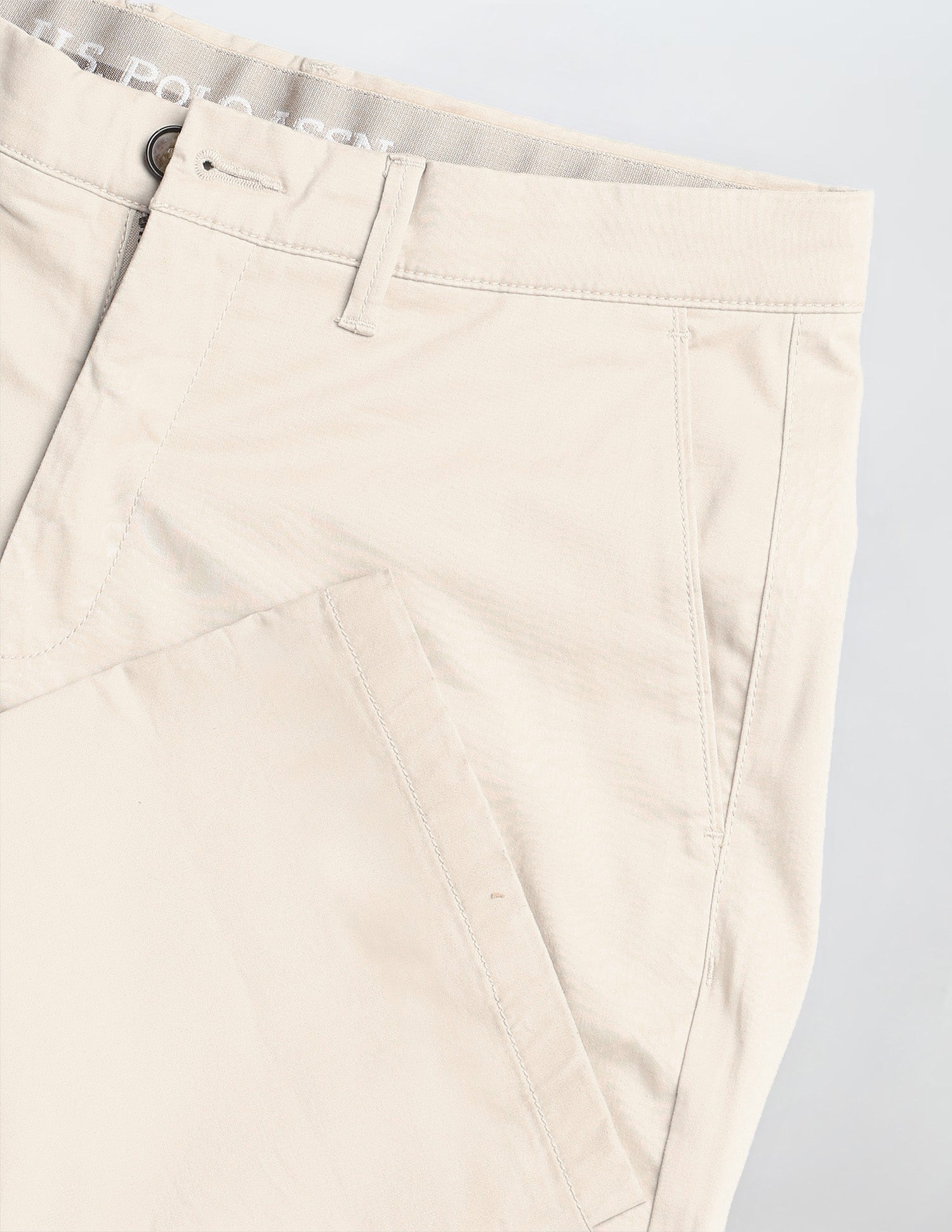 Riley Straight Fit Satin Trousers Beige - U.S. Polo Assn. India | Large