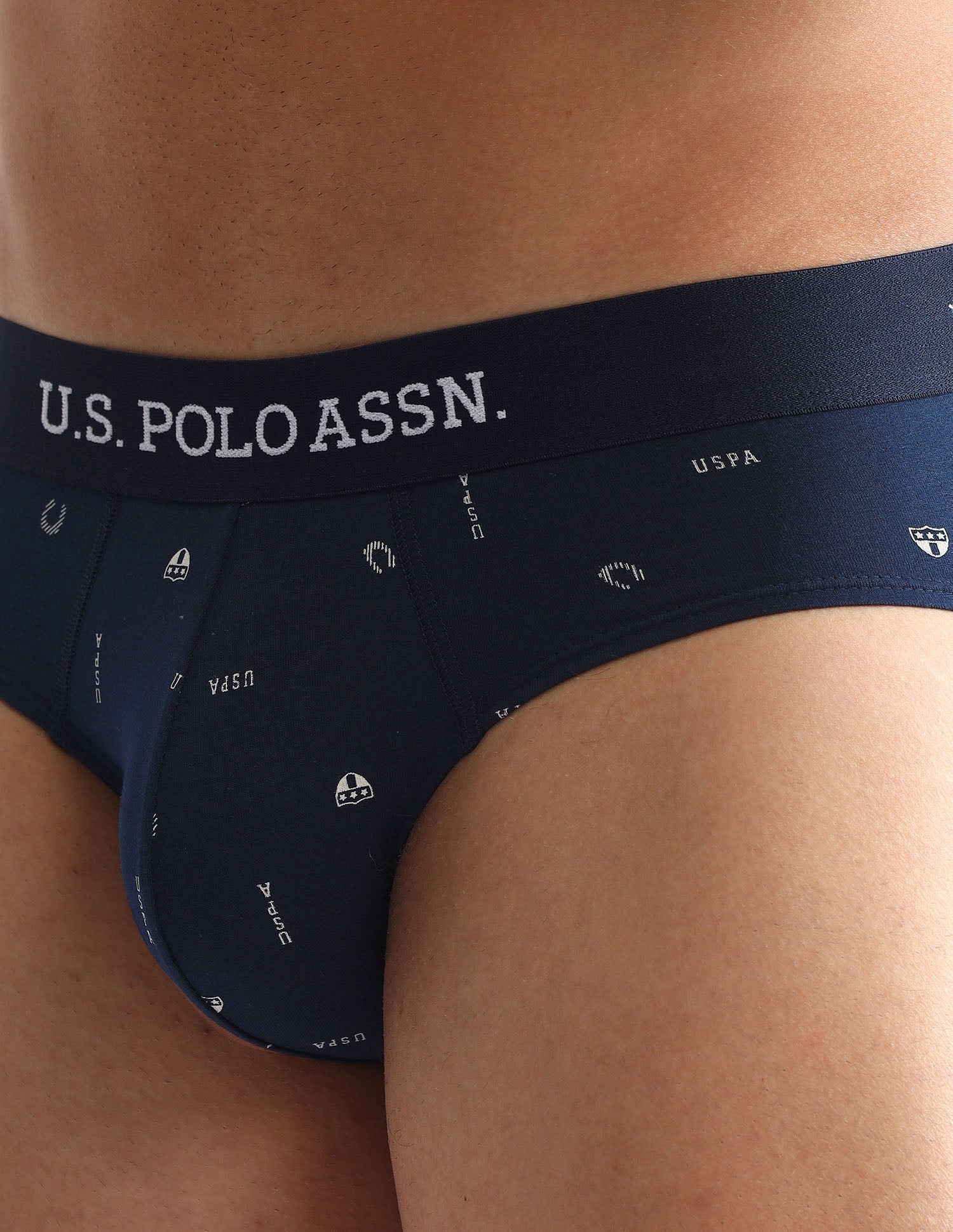 Anti Microbial Printed OEB14 Briefs - Pack Of 3 Navy, Iron Gate and Black - U.S. POLO ASSN. | Large