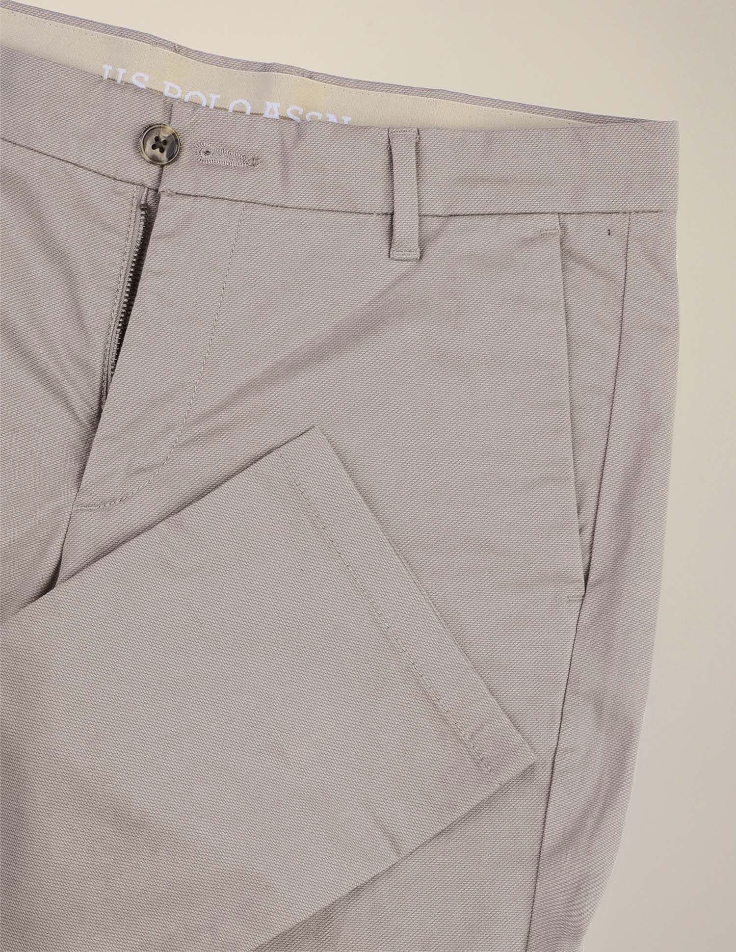 Denver Slim Fit Twill Trousers Grey - U.S. Polo Assn. India | Large