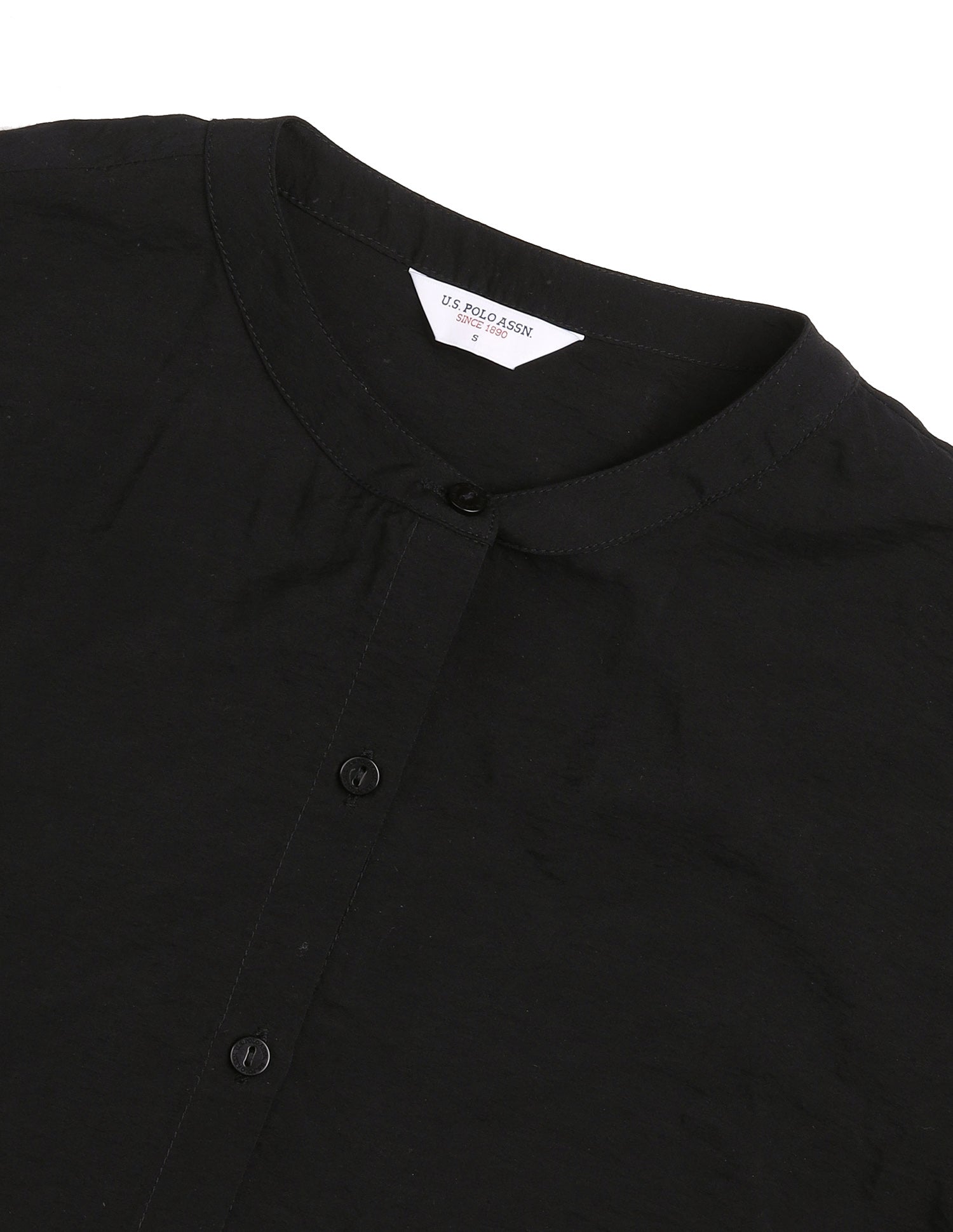 Solid Floral Embroidery Regular Fit Top Black - U.S. Polo Assn. India | Large