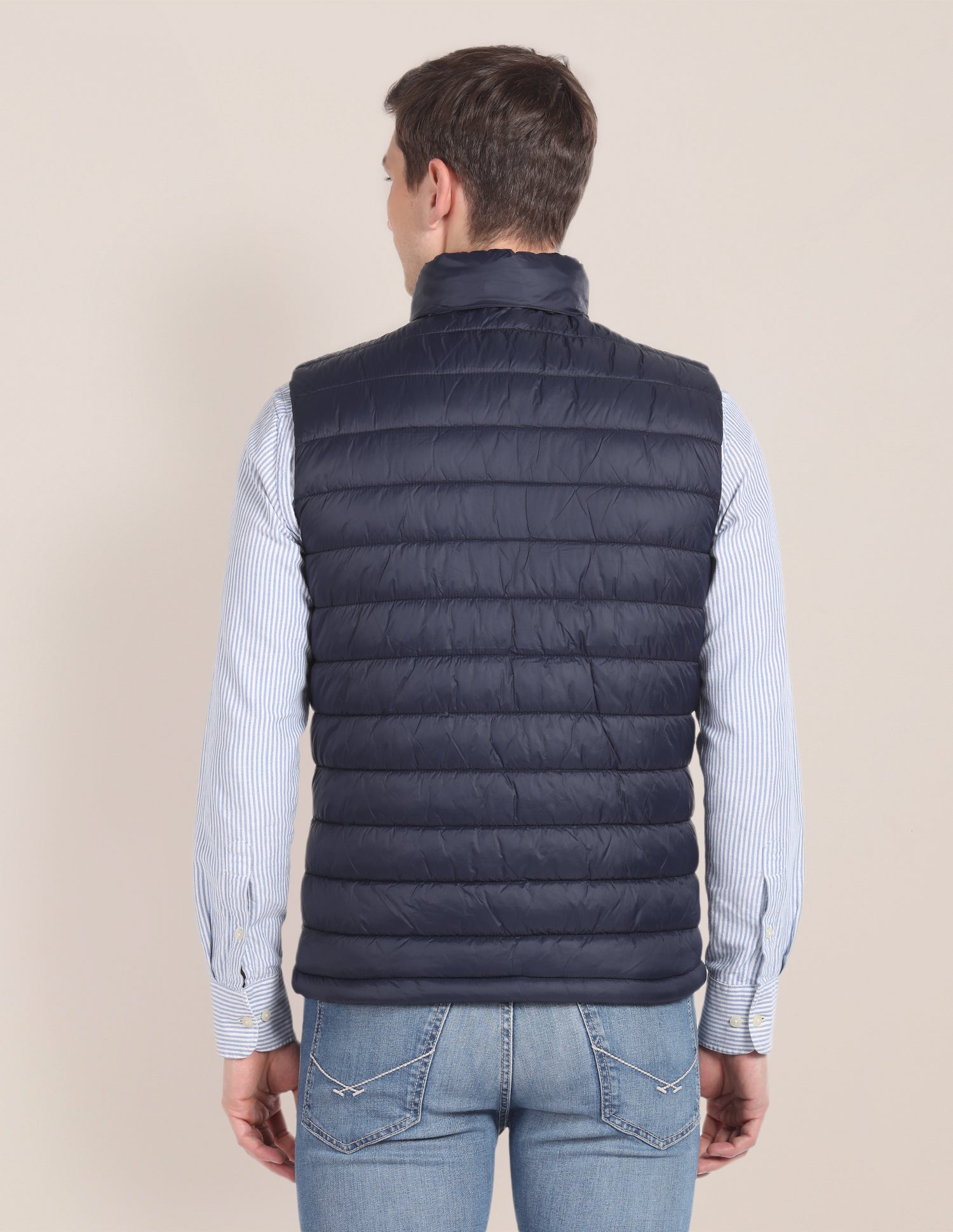 Concealed Hood Sleeveless Jacket Navy - U.S. POLO ASSN. | Large