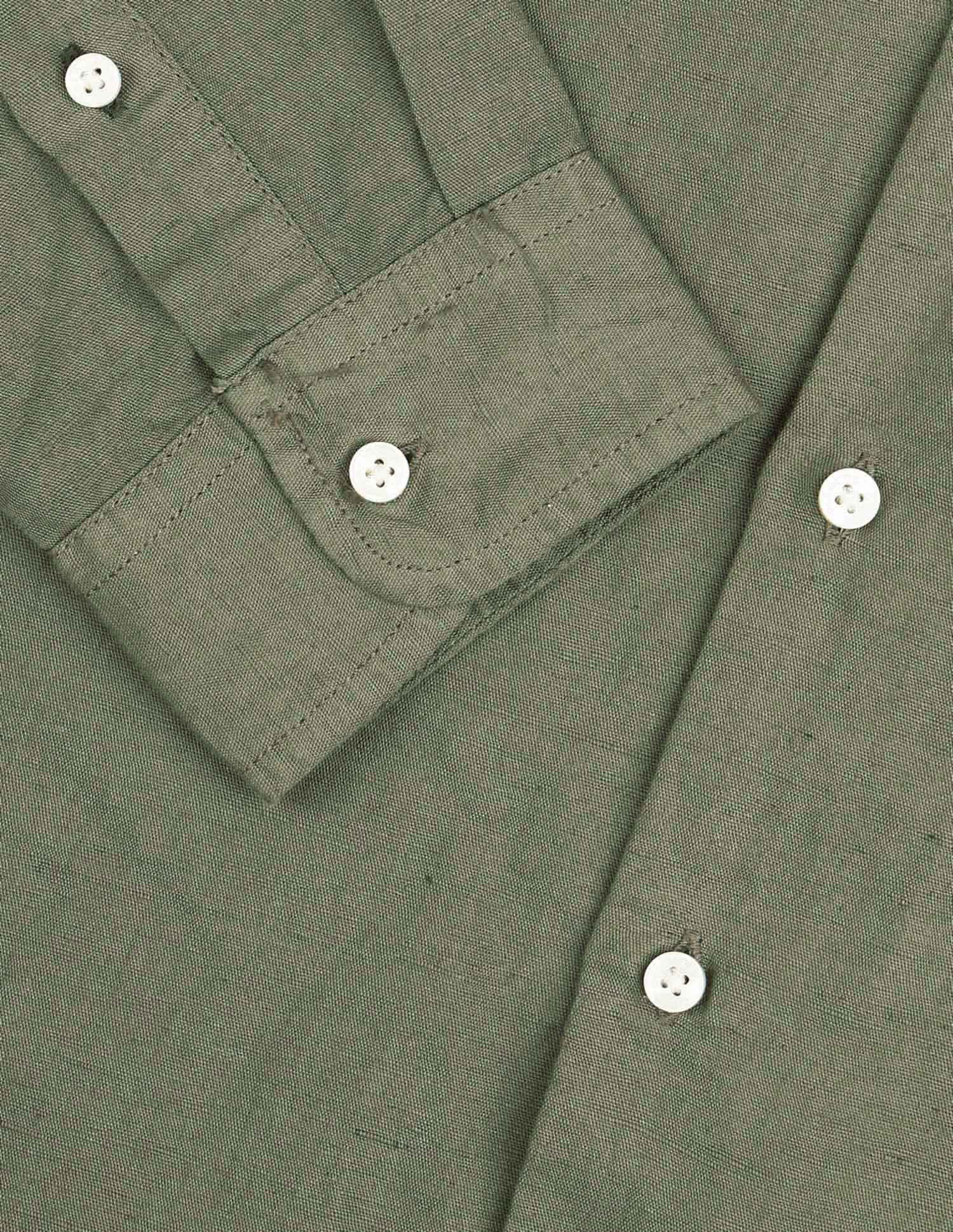 Solid Regular Fit Mandarin Shirt Olive - U.S. POLO ASSN. | Large