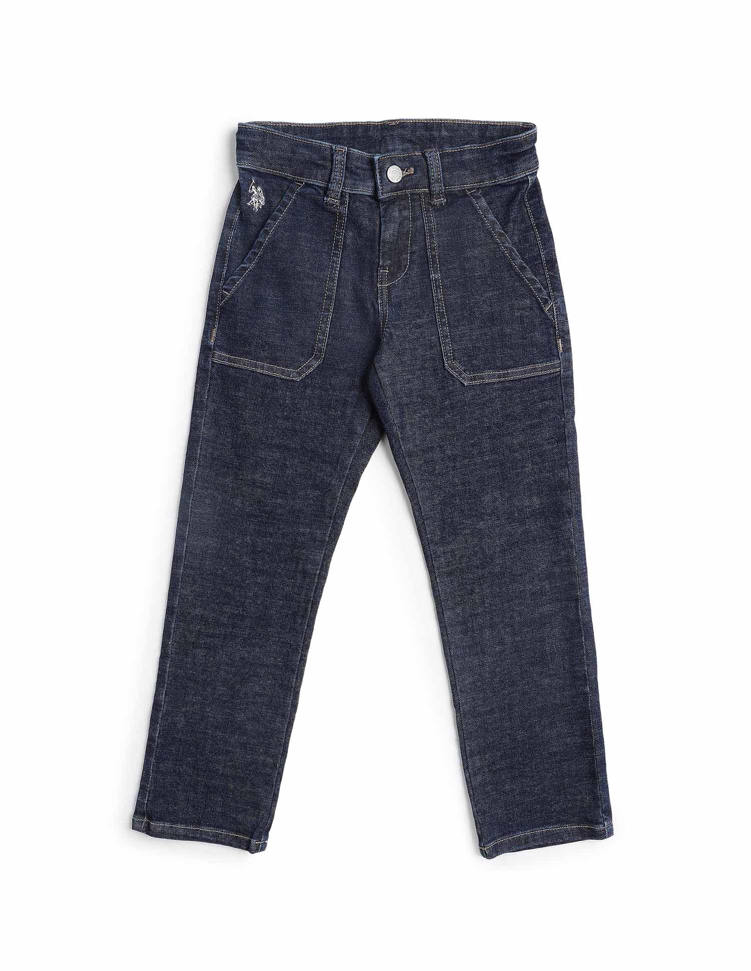 Boys Relaxed Fit Mid Rise Jeans Blue - U.S. POLO ASSN. | Large