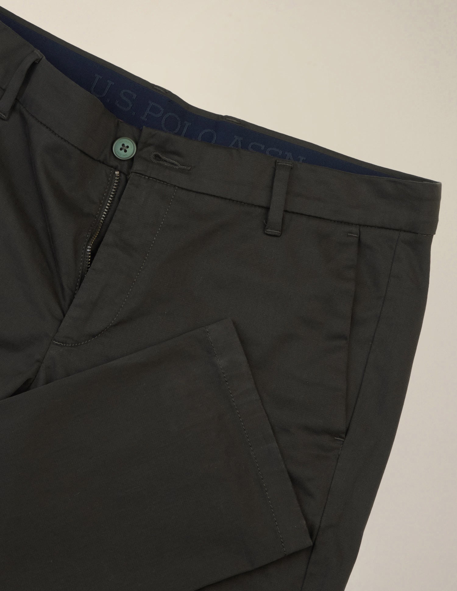 Denver Slim Fit Dobby Trousers Olive - U.S. Polo Assn. India | Large