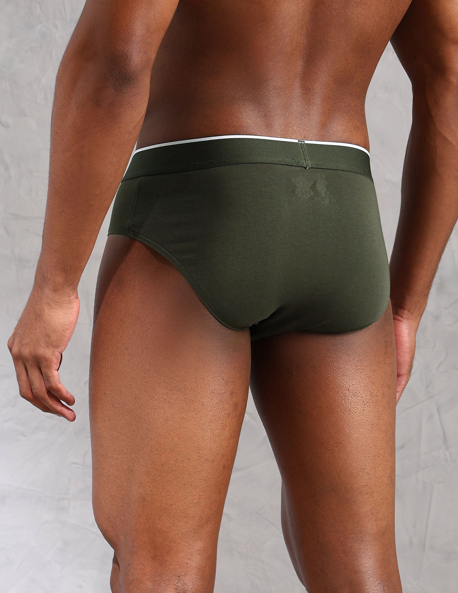 Elasticized Waist Solid EB004 Briefs - Pack Of 2 Port Royal and Olive - U.S. POLO ASSN. | Large