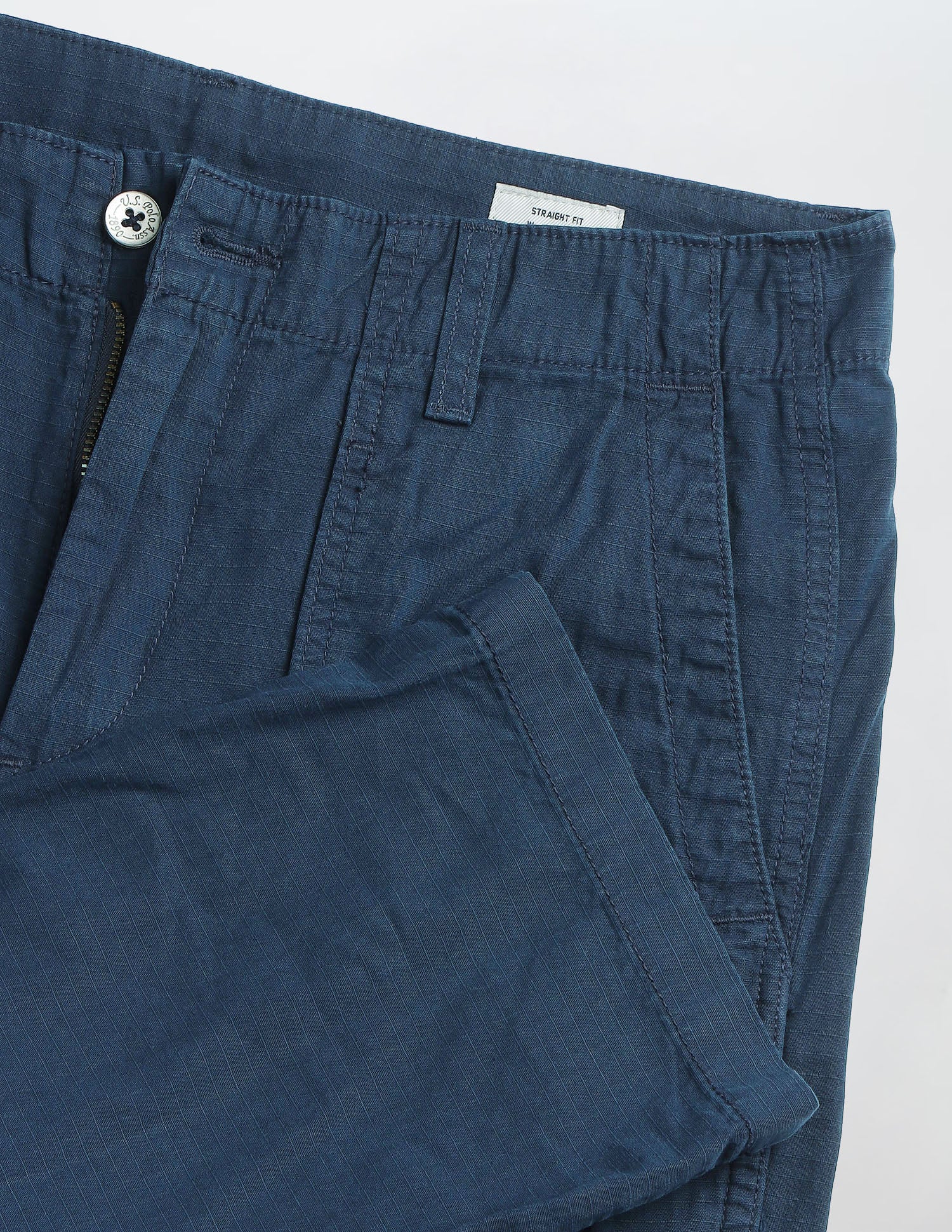 Harold Slim Straight Fit Mid Rise Trouser Navy - U.S. Polo Assn. India | Large
