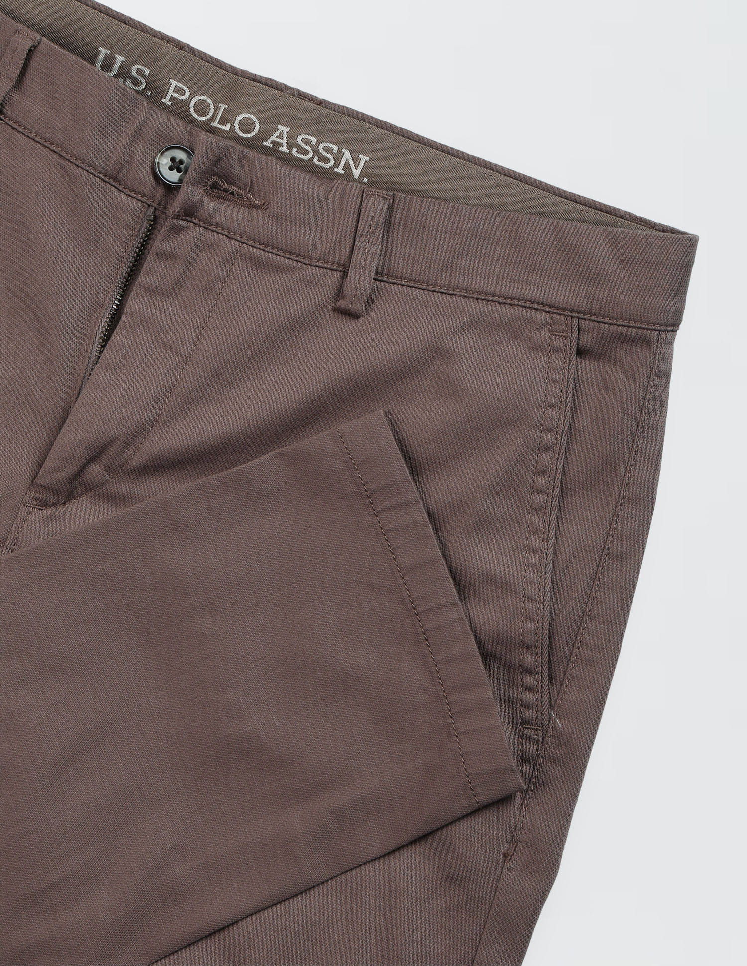 Textured Regular Fit Trouser Brown - U.S. Polo Assn. India | Large