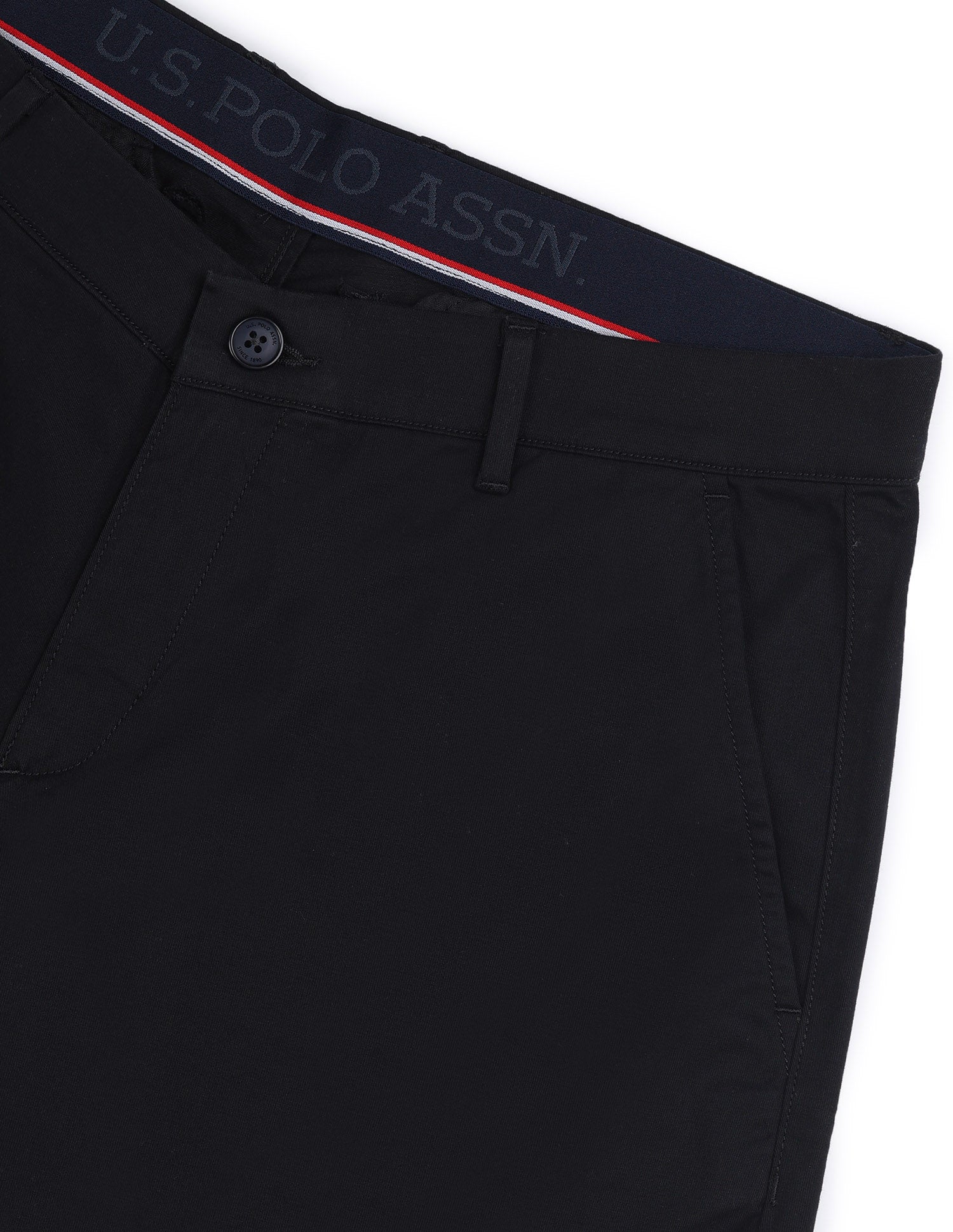 Solid Slim Fit Shorts Black - U.S. POLO ASSN. | Large