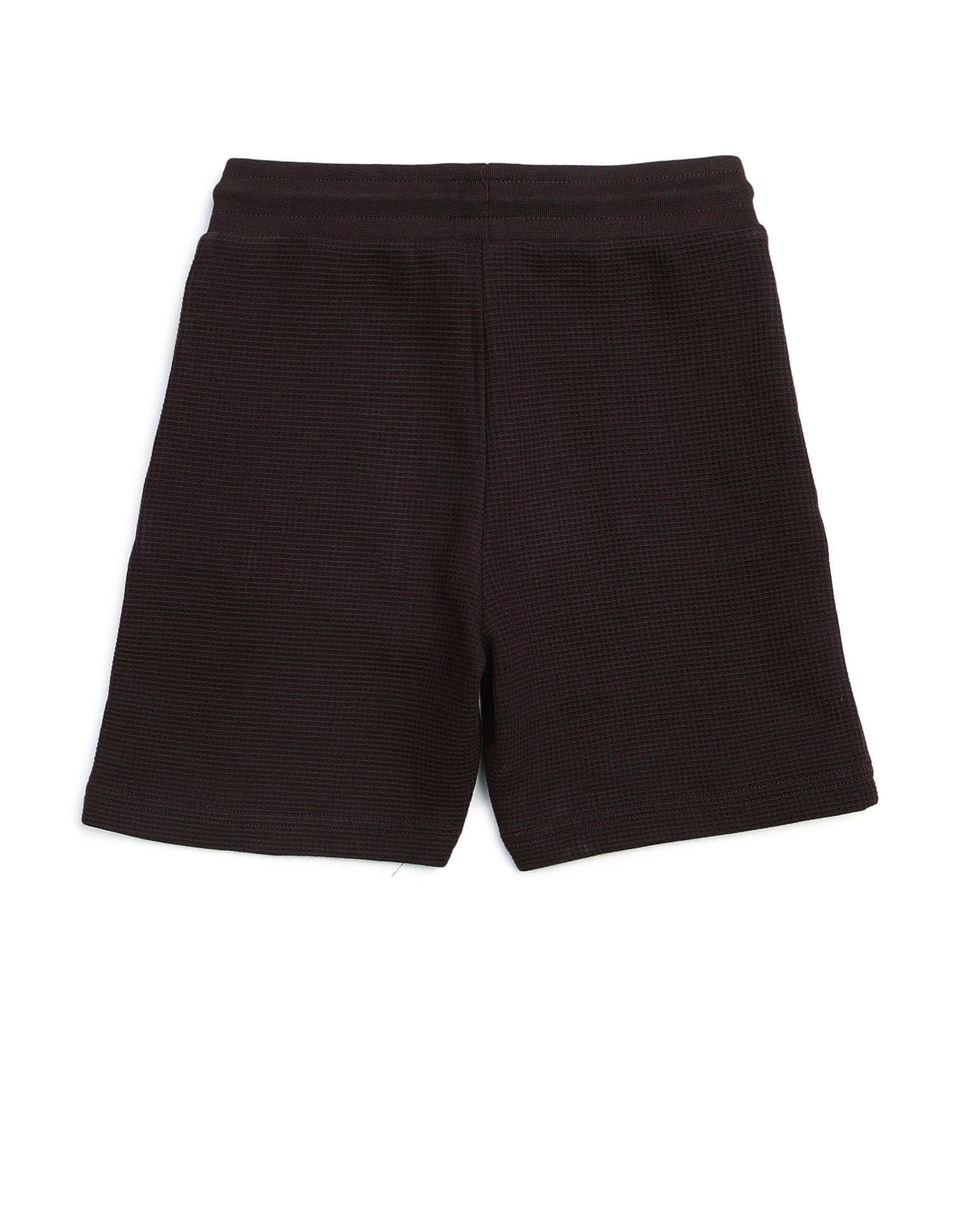 Boys Textured Regular Fit Shorts Dark Brown - U.S. POLO ASSN. | Large