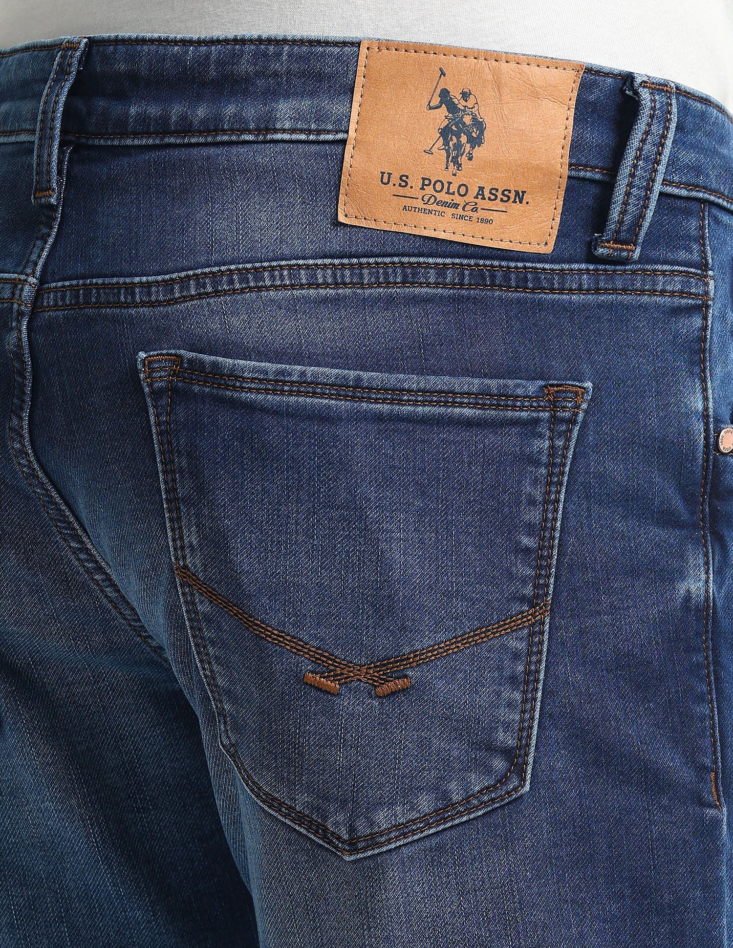 Slim Tapered Fit Blue Jeans Dark-Blue - U.S. POLO ASSN. | Large