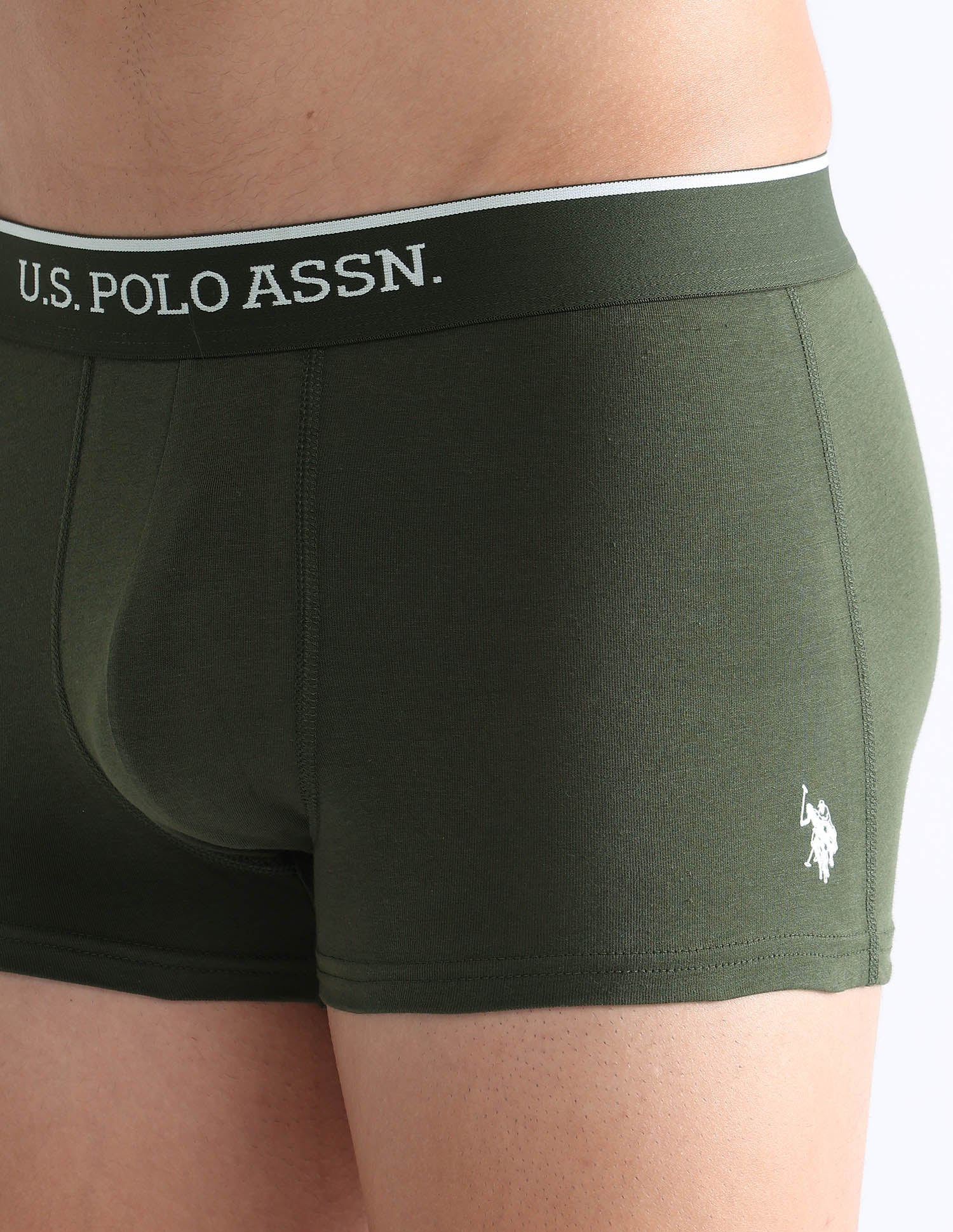 Antibacterial Solid ET004 Trunks - Pack Of 2 Port Royal and Olive - U.S. POLO ASSN. | Large