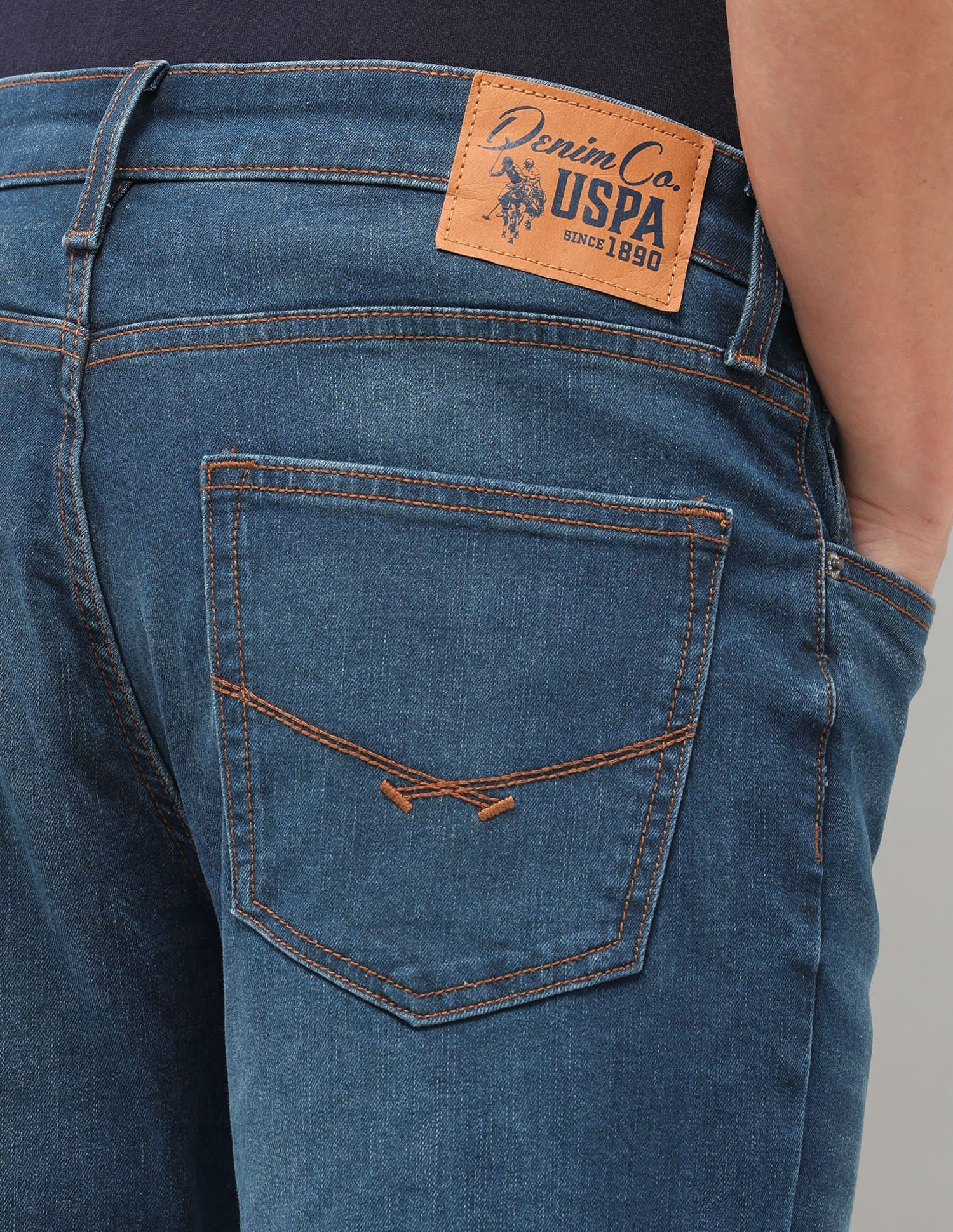 Solid Slim Fit Jeans Blue - U.S. Polo Assn. India | Large
