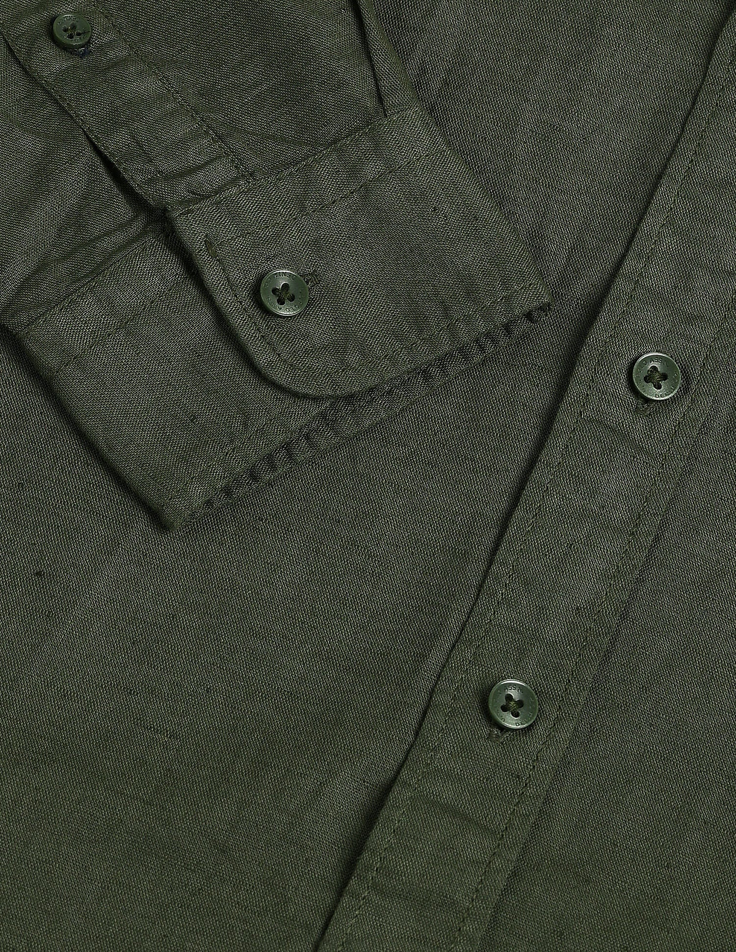 Slim Fit Solid Shirt Olive - U.S. Polo Assn. India | Large