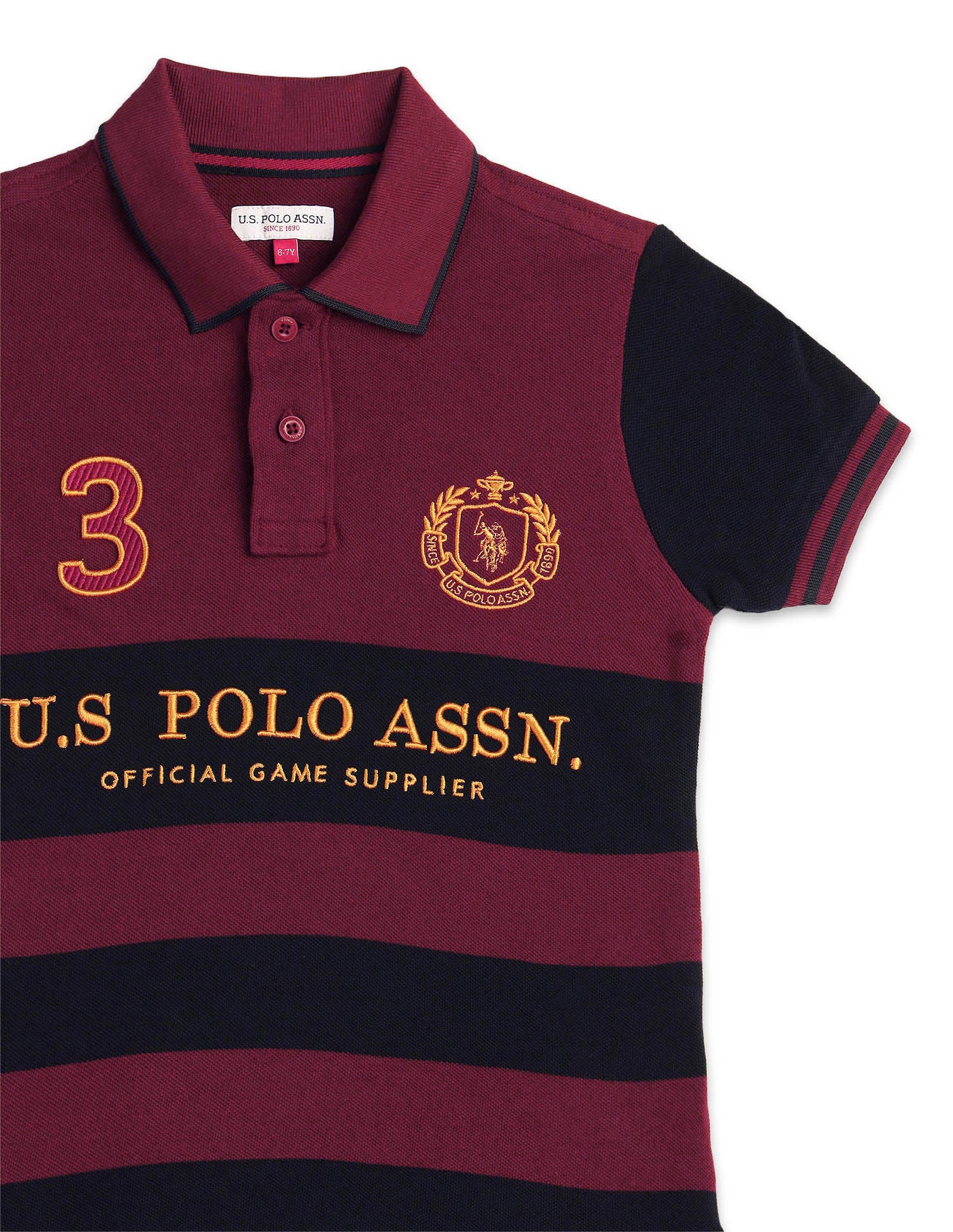 Boys Brand Embroidered Regular Fit Polo Shirt Maroon - U.S. POLO ASSN. | Large