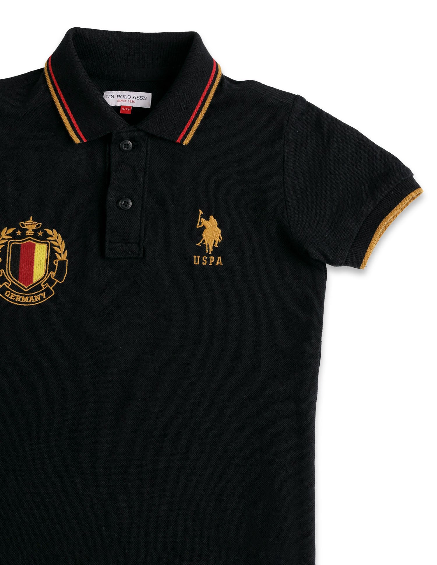 Boys Appliqued Regular Fit Polo Shirt Black - U.S. POLO ASSN. | Large