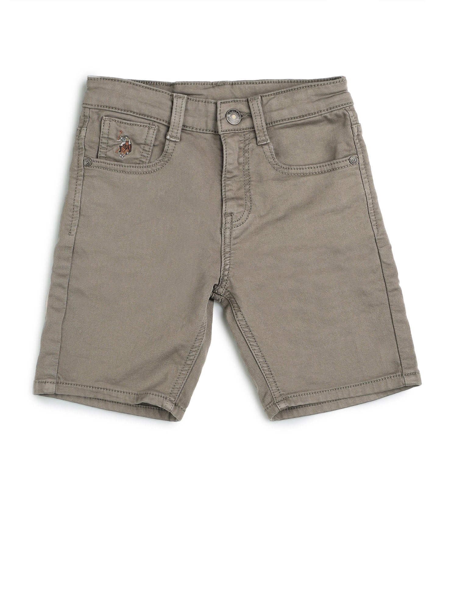 Boys Solid Relaxed Fit Shorts Olive - U.S. POLO ASSN. | Large