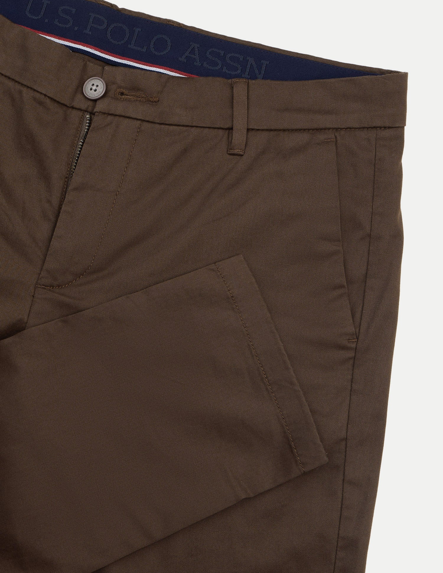 Austin Trim Regular Fit Twill Trousers Dark Brown - U.S. Polo Assn. India | Large
