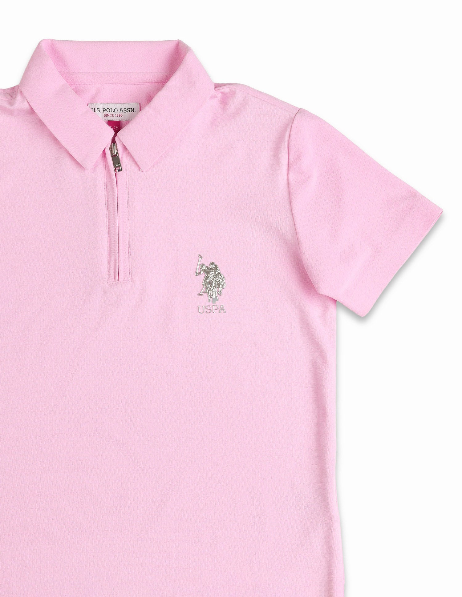 Boys Solid Regular Fit Polo Shirt Light Pink - U.S. POLO ASSN. | Large