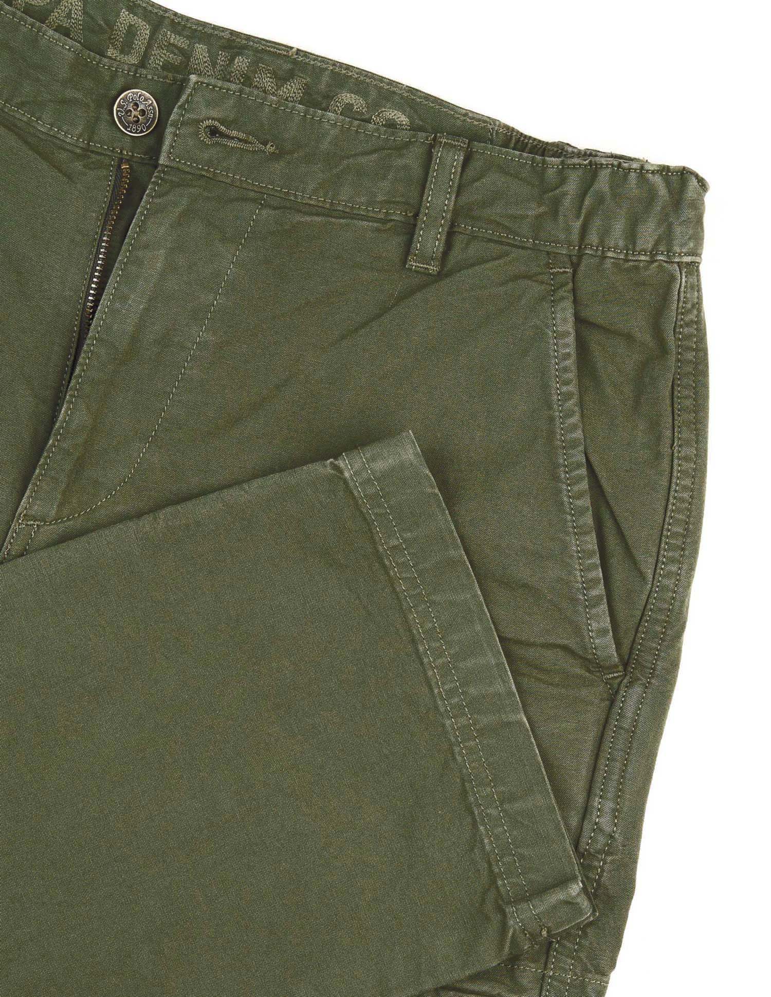 Mid Rise Twill Straight Fit Trousers Olive - U.S. Polo Assn. India | Large