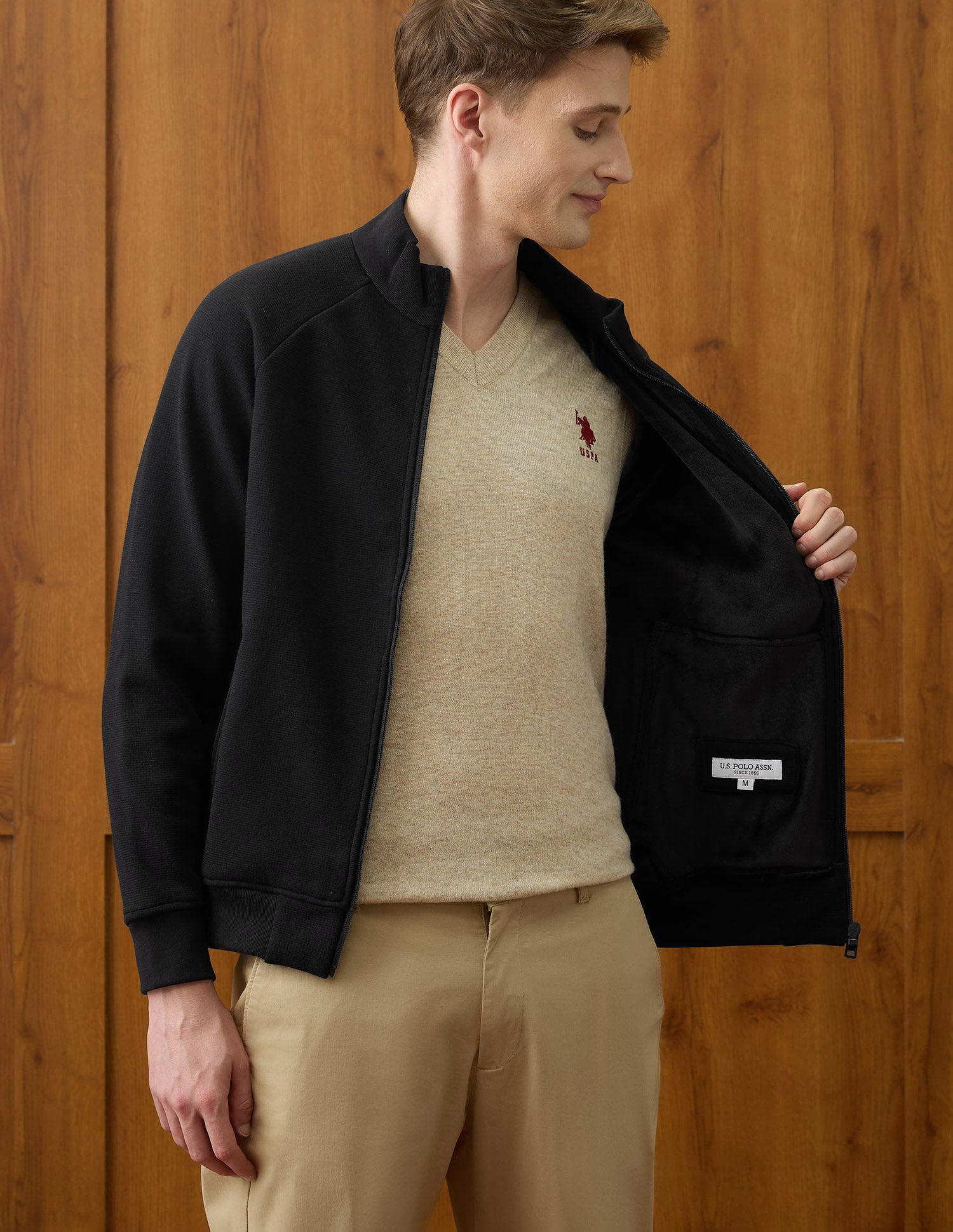 Equestrian Aisle Theater Regular Fit Sweatshirt Black - U.S. POLO ASSN. | Large