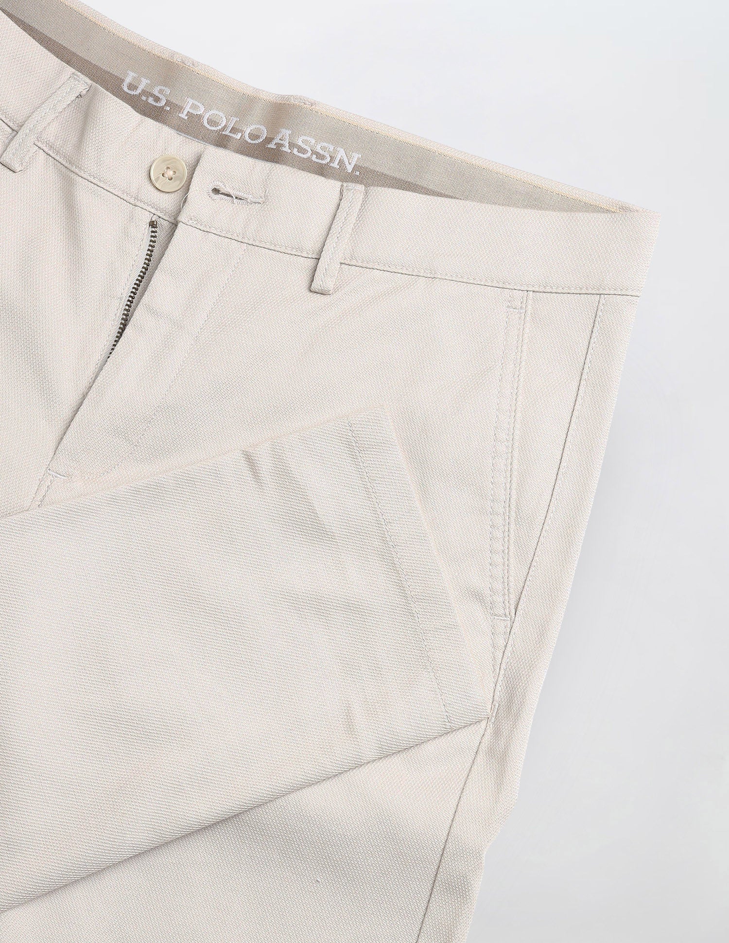 Austin Slim Fit Satin Trousers Stone - U.S. Polo Assn. India | Large