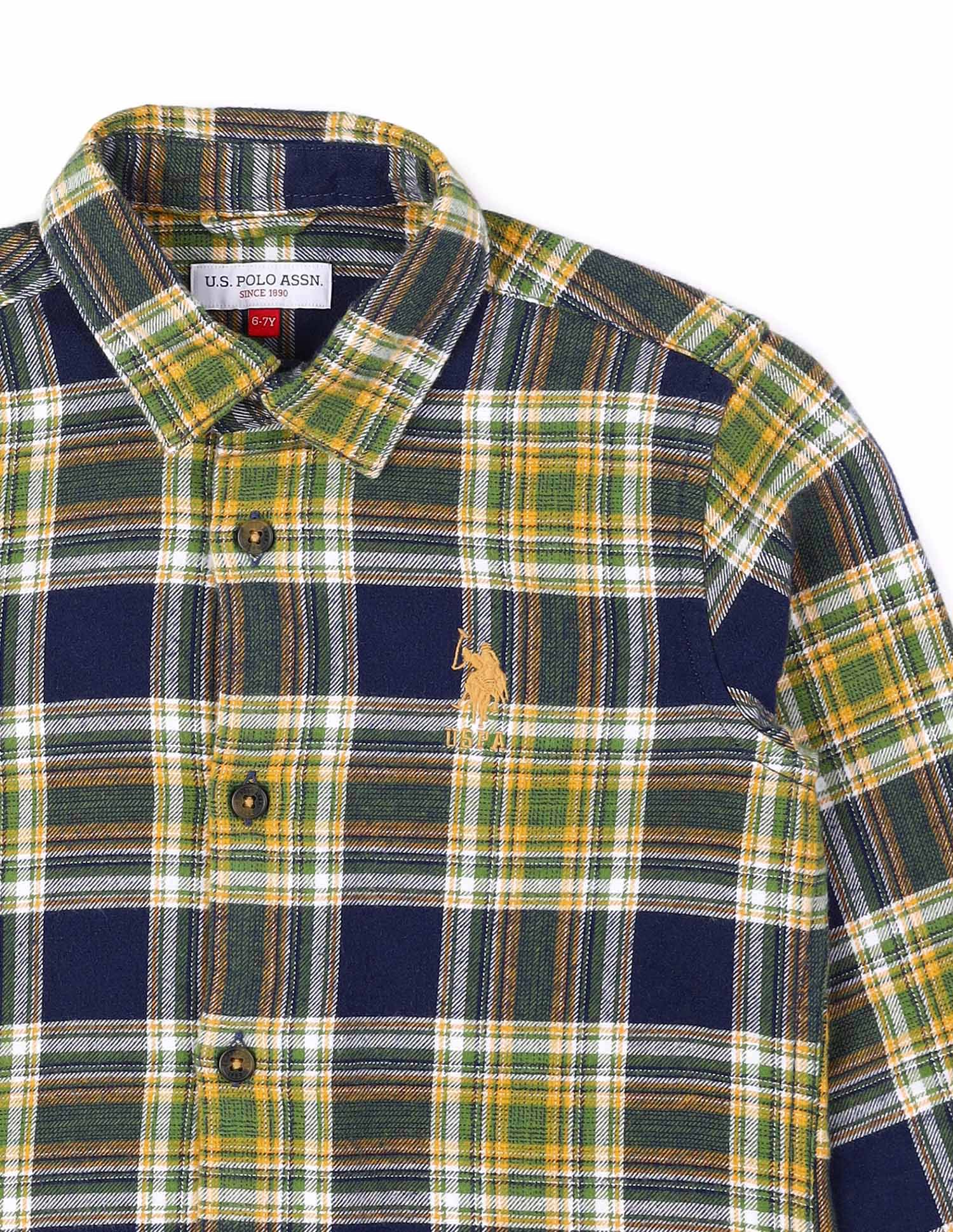 Boys All Over Printed Twill Shirt Navy - U.S. POLO ASSN. | Large