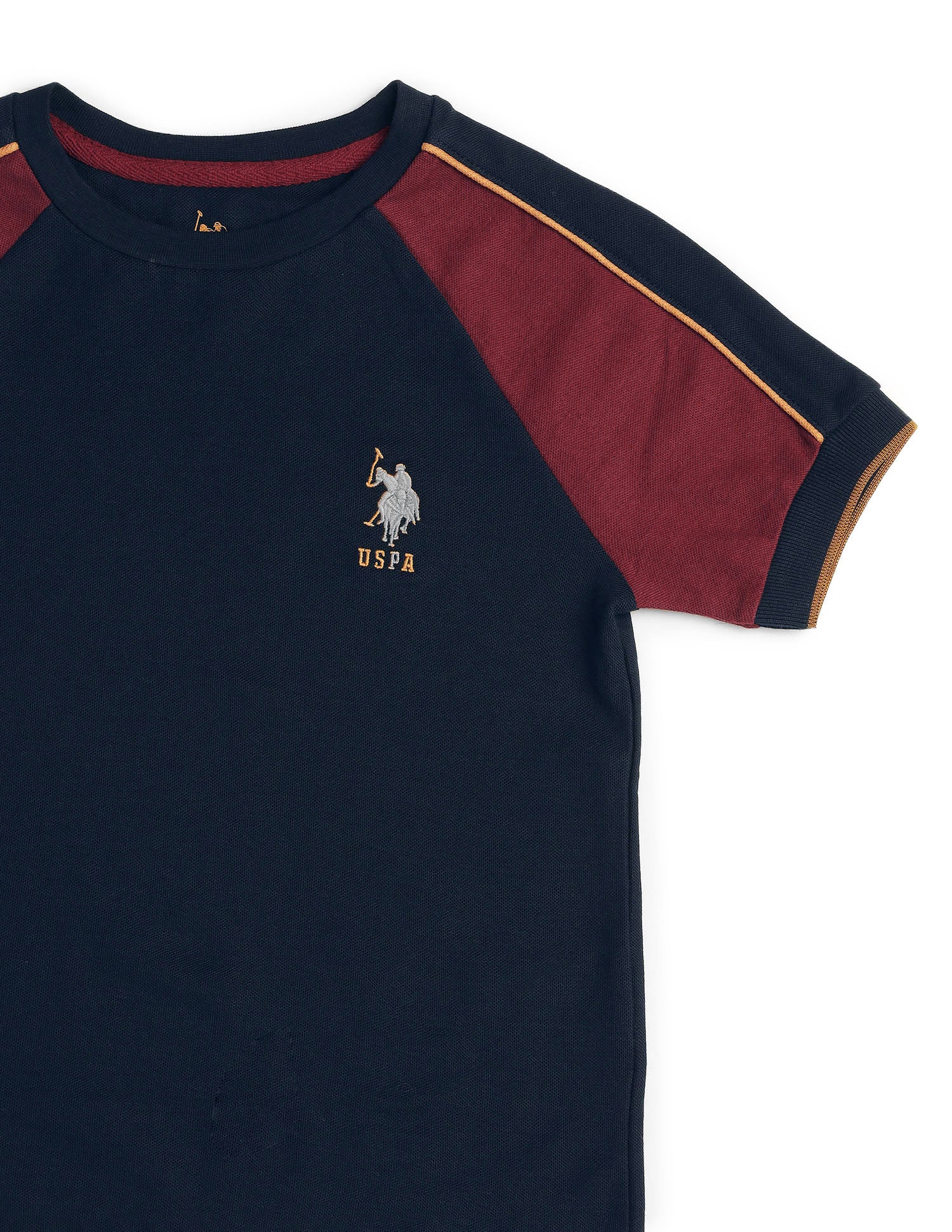 Boys Colour Blocked Regular Fit T-Shirt Navy - U.S. POLO ASSN. | Large