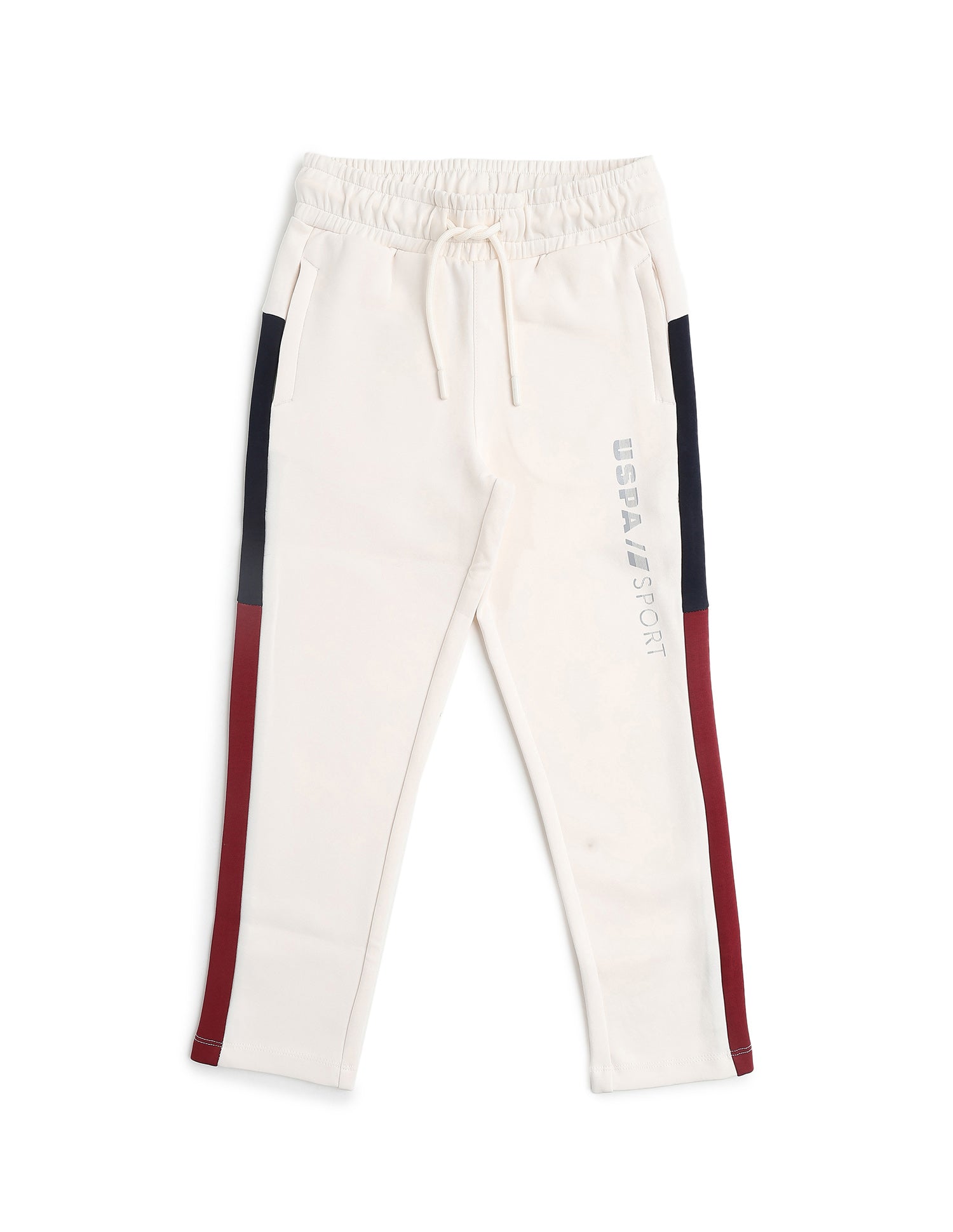 Boys Regular Fit Mini Me Track Pants Off White - U.S. POLO ASSN. | Large