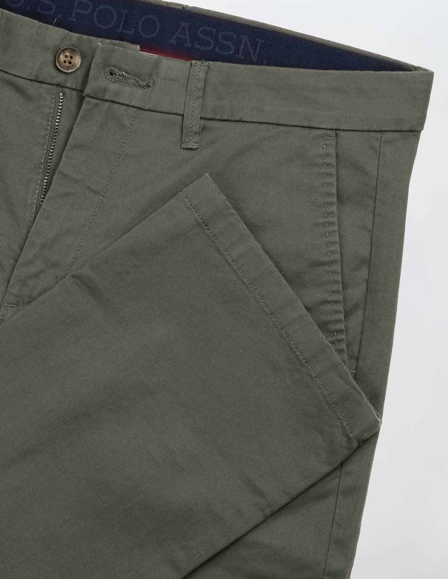 Riley Straight Fit Twill Trousers Olive - U.S. POLO ASSN. | Large