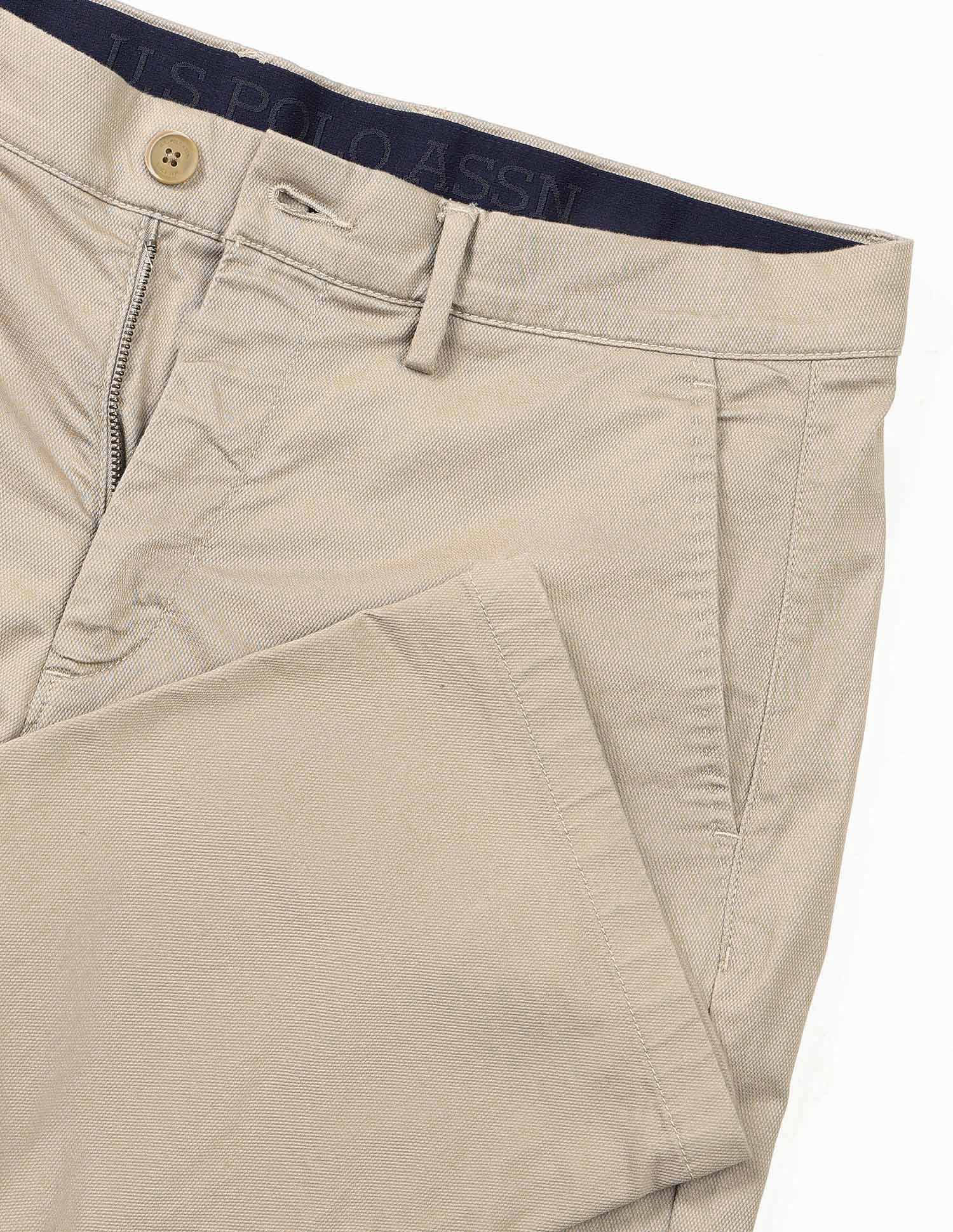 Solid Riley Straight Fit Twill Trousers Khaki - U.S. POLO ASSN. | Large