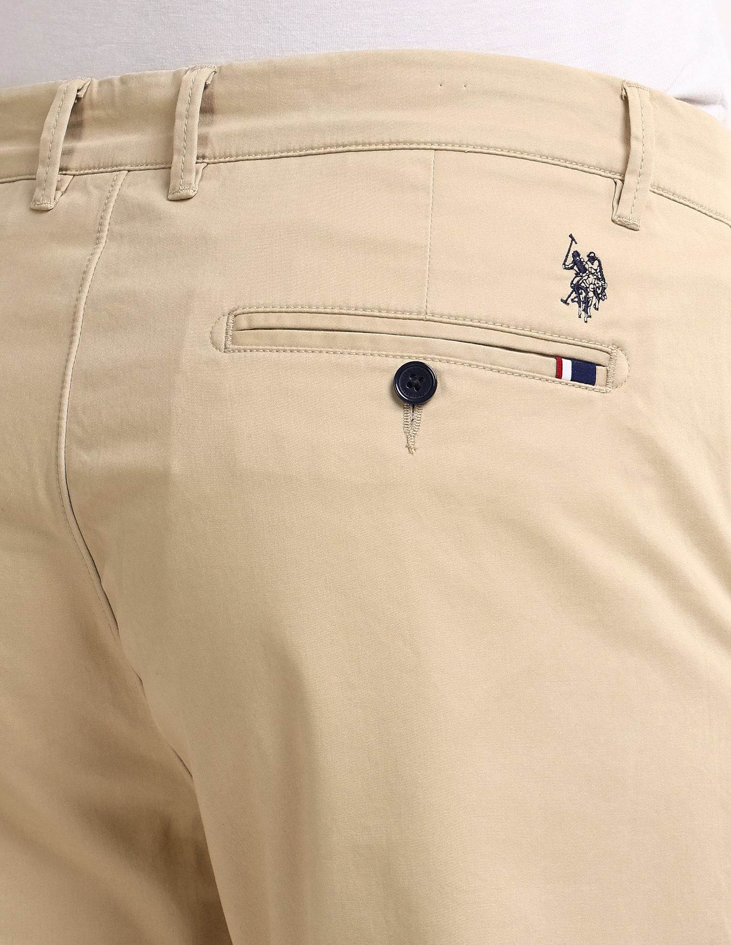 Riley Straight Solid Trousers Khaki - U.S. POLO ASSN. | Large