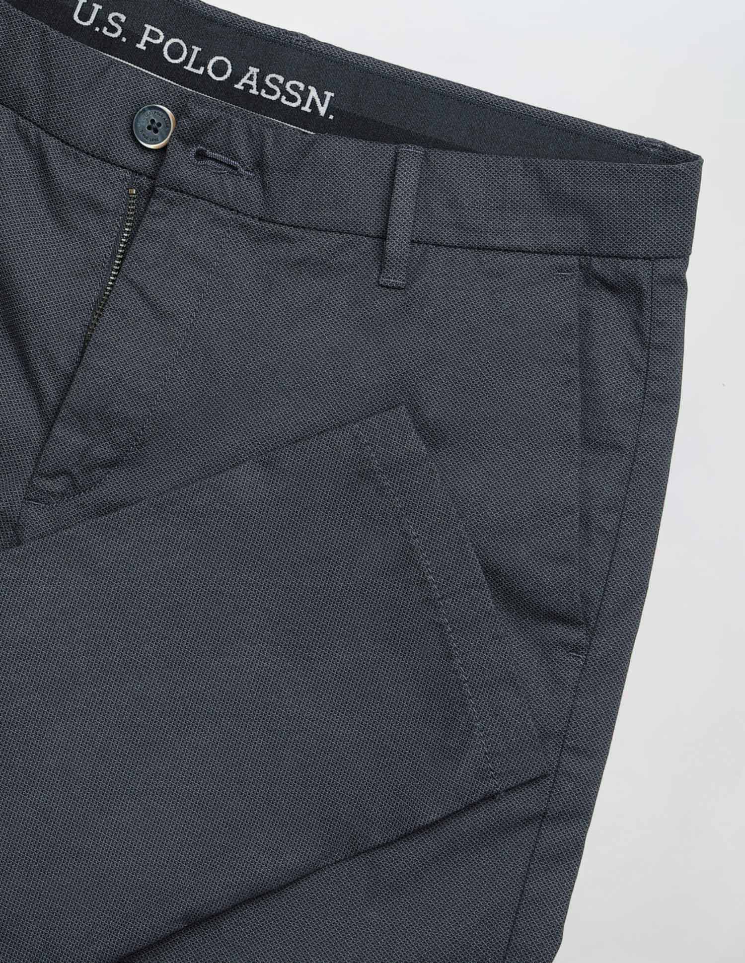 Textured Slim Fit Trousers Navy - U.S. POLO ASSN. | Large