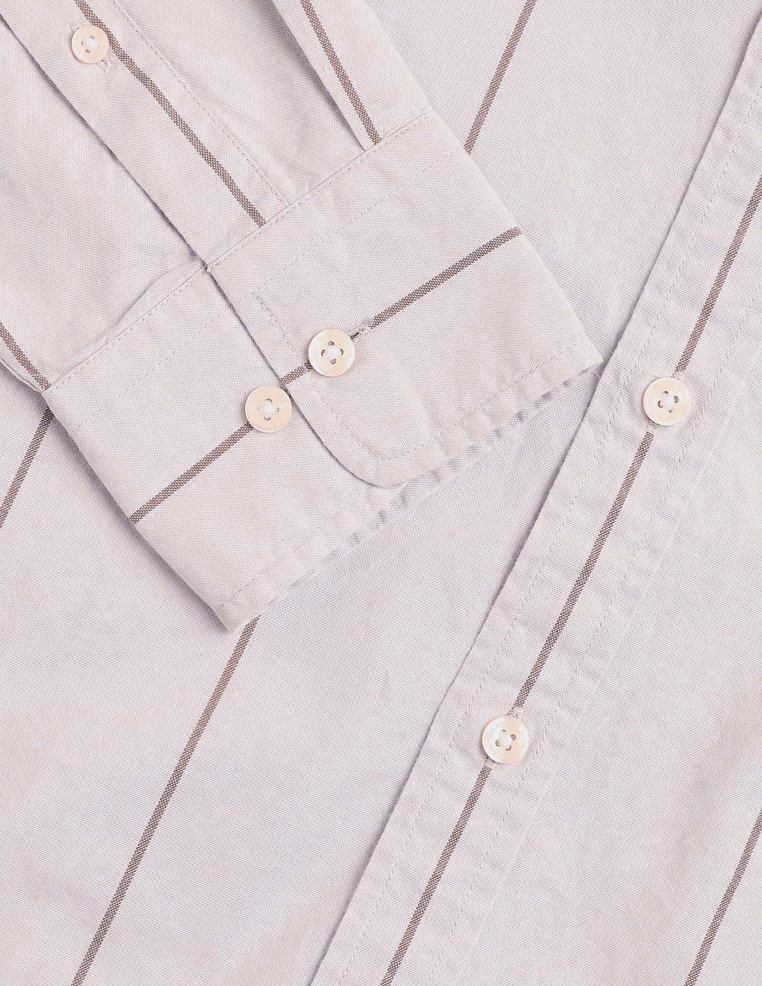 Vertical Striped Regular Fit Shirt Beige - U.S. Polo Assn. India | Large