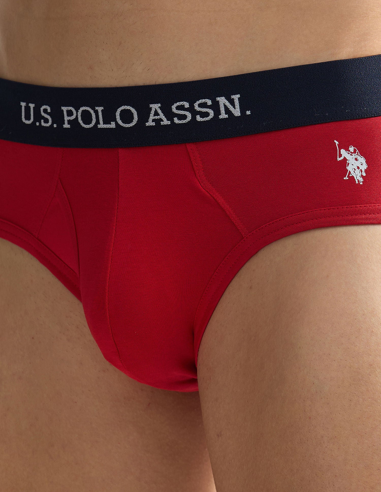 Elasticized Waist OEB11 Briefs - Pack Of 2 Red and Navy - U.S. POLO ASSN. | Large
