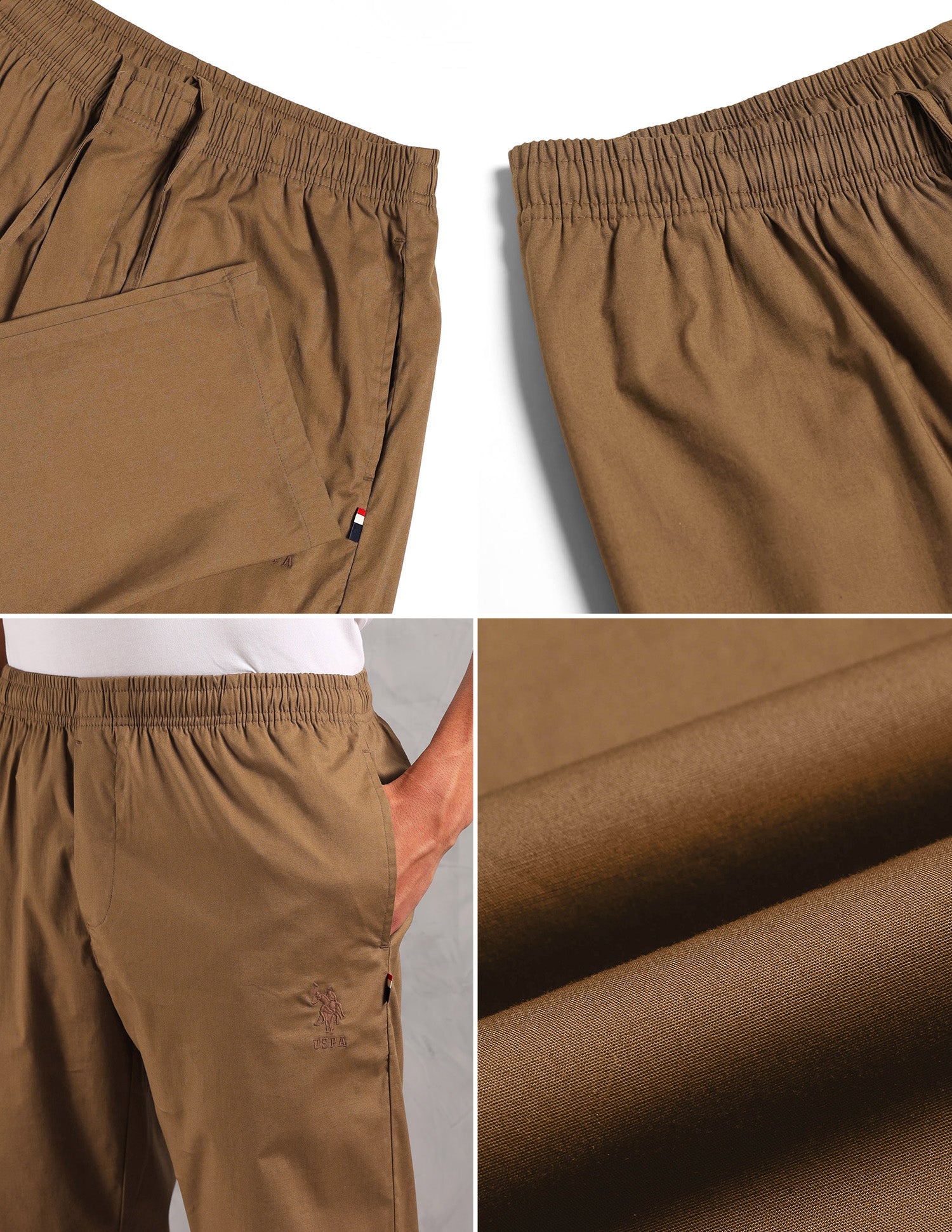 Pull On Relaxed Fit LP003 Lounge Pants - Pack Of 1 Light Brown - U.S. POLO ASSN. | Large