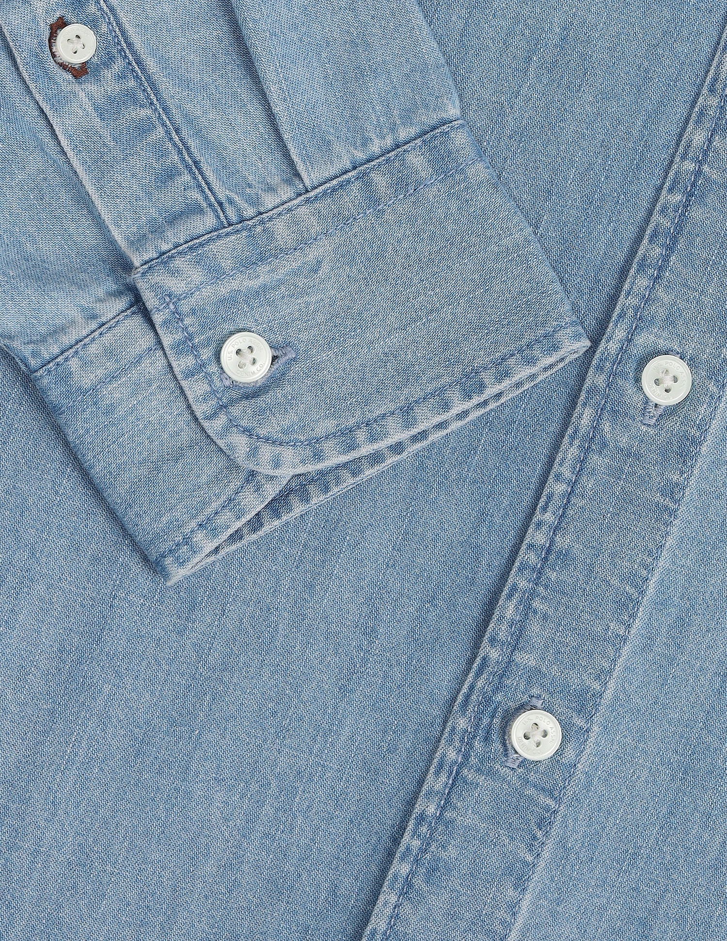 Chambray Washed Slub Shirt Blue - U.S. POLO ASSN. | Large