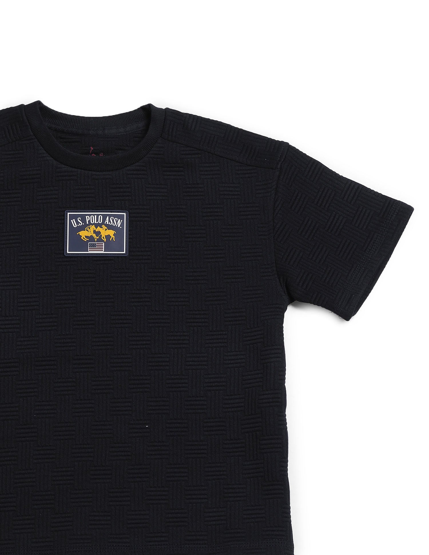 Boys Textured Boxy Fit T-Shirt Navy - U.S. POLO ASSN. | Large