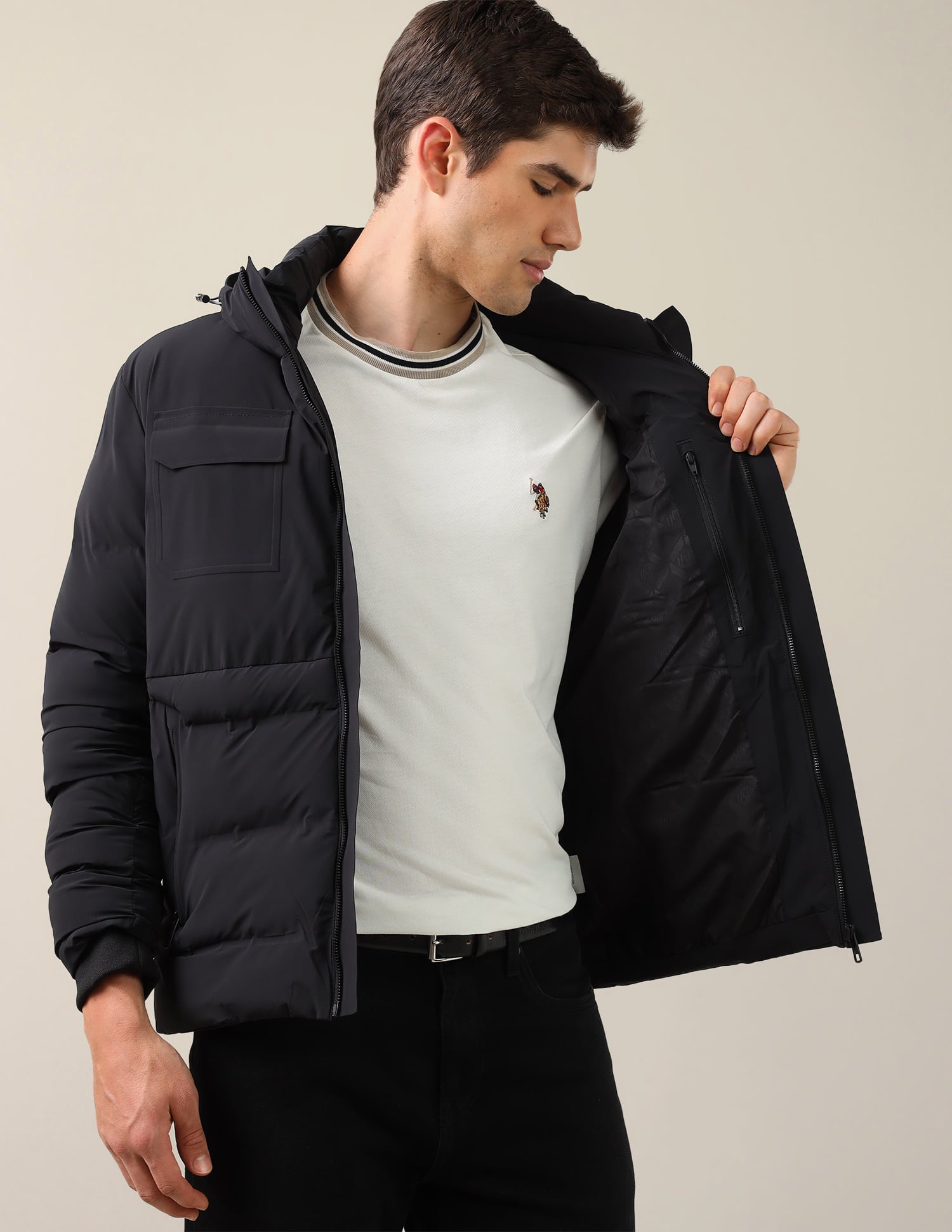 Legend Of Horseshoe Puffer Jacket Black - U.S. Polo Assn. India | Large
