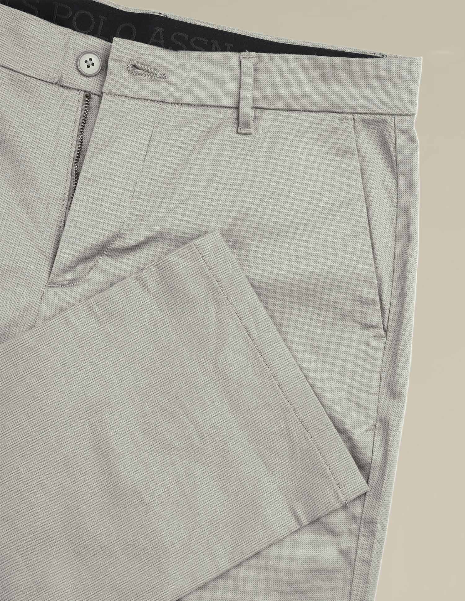 Riley Straight Fit Satin Trousers Stone - U.S. POLO ASSN. | Large