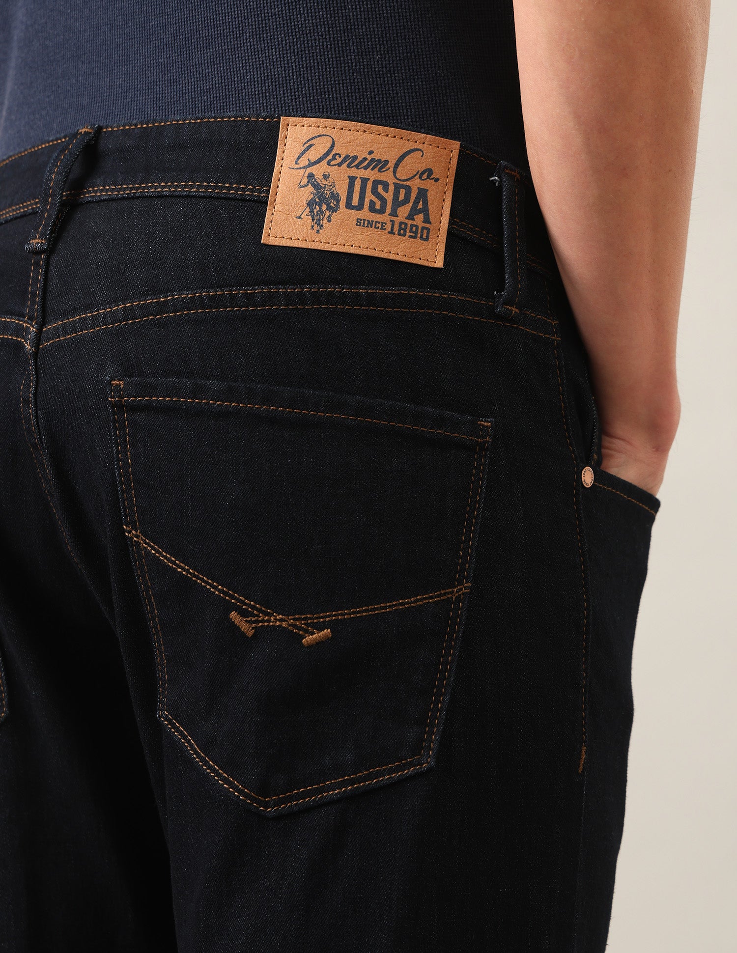 Henry Tapered Fit Blue Jeans Rinse Blue - U.S. Polo Assn. India | Large