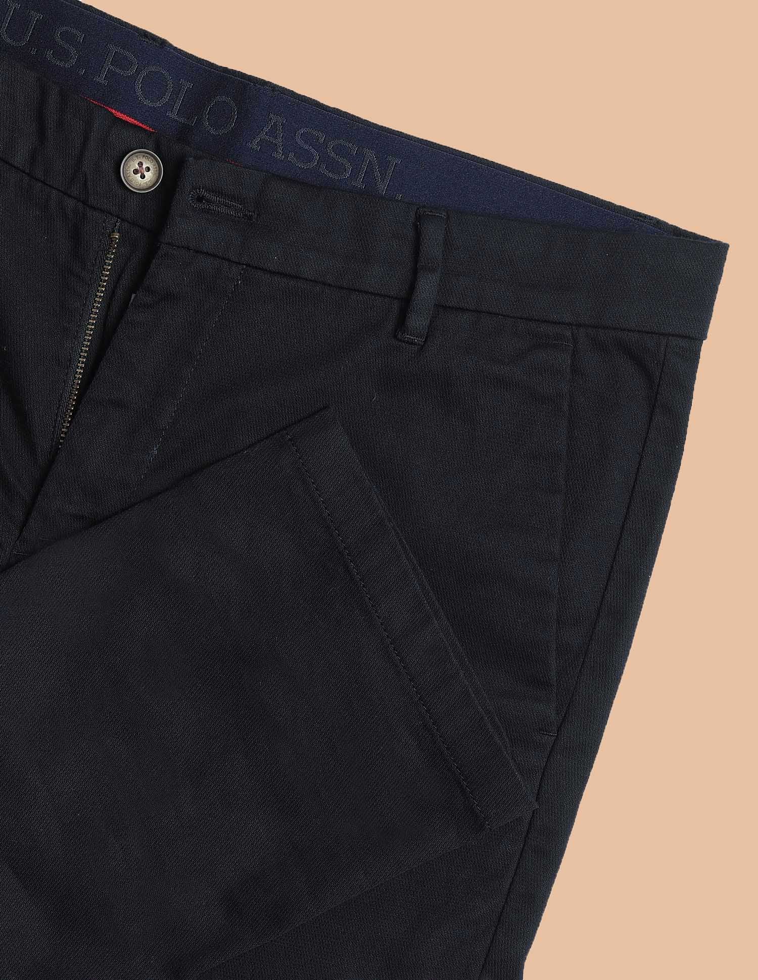 Super Slim Fit Satin Trousers Dark Navy - U.S. POLO ASSN. | Large