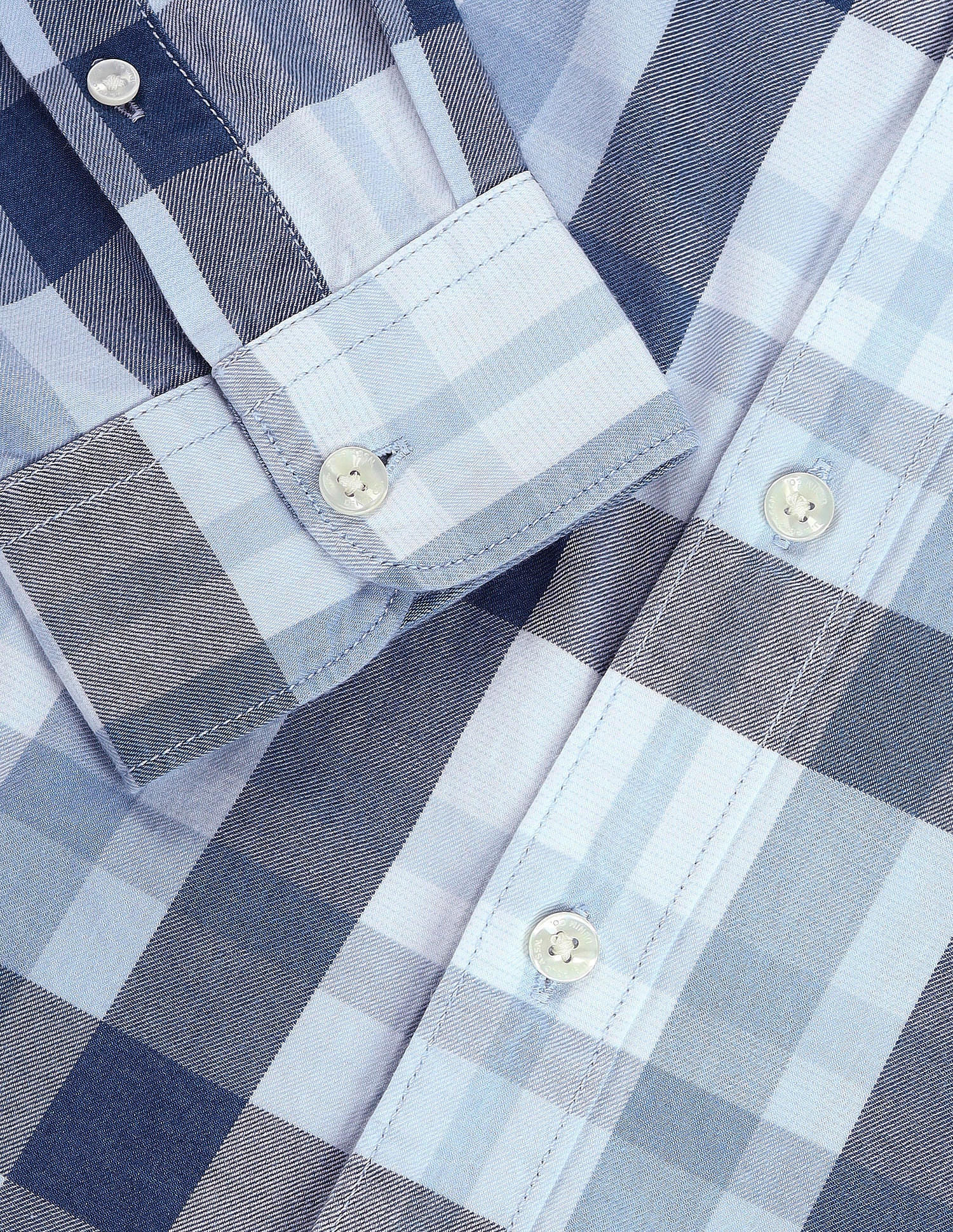 Slim Fit Checked Shirt Light-Blue - U.S. Polo Assn. India | Large